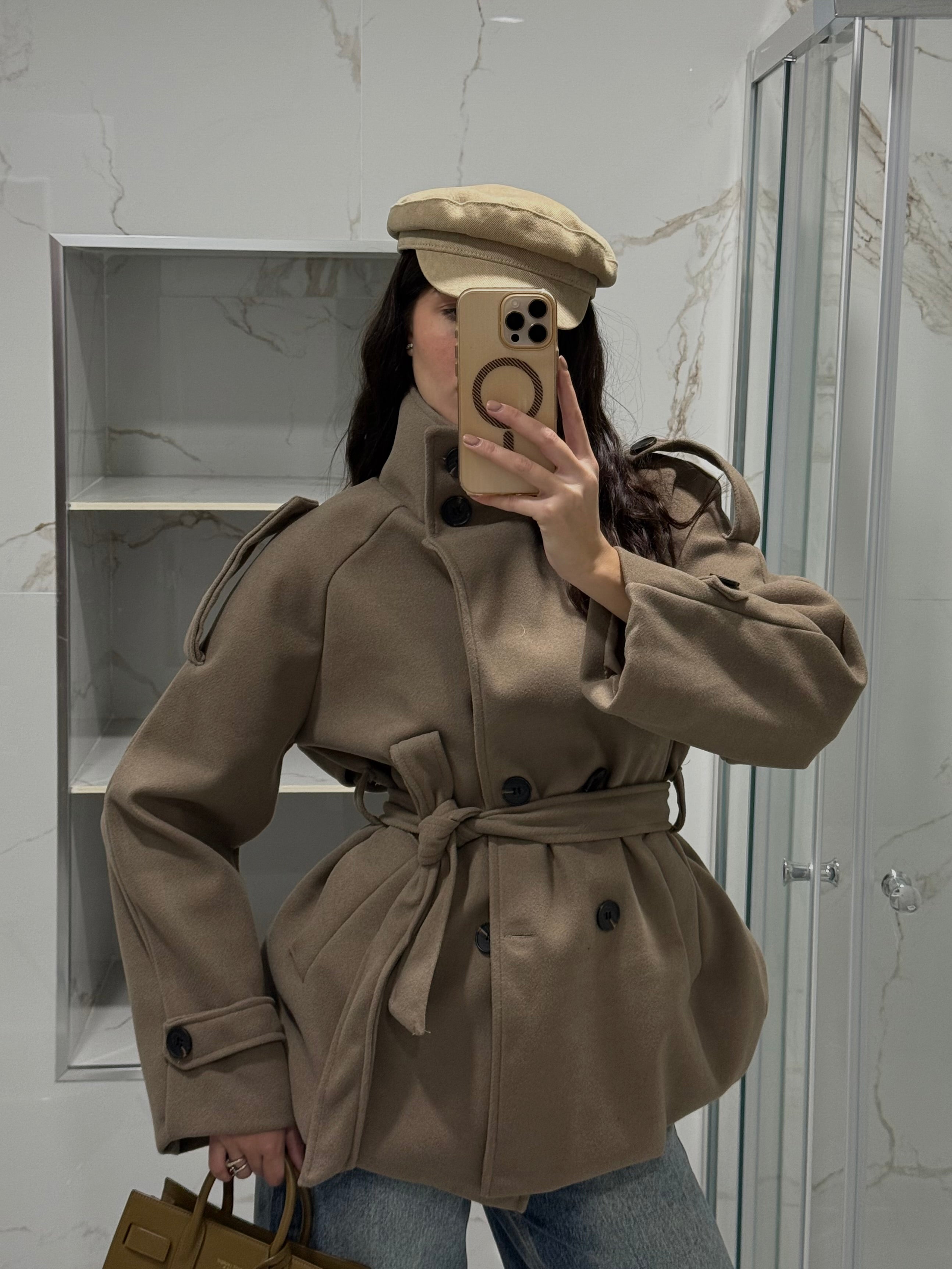 Trench peso cappotto fango