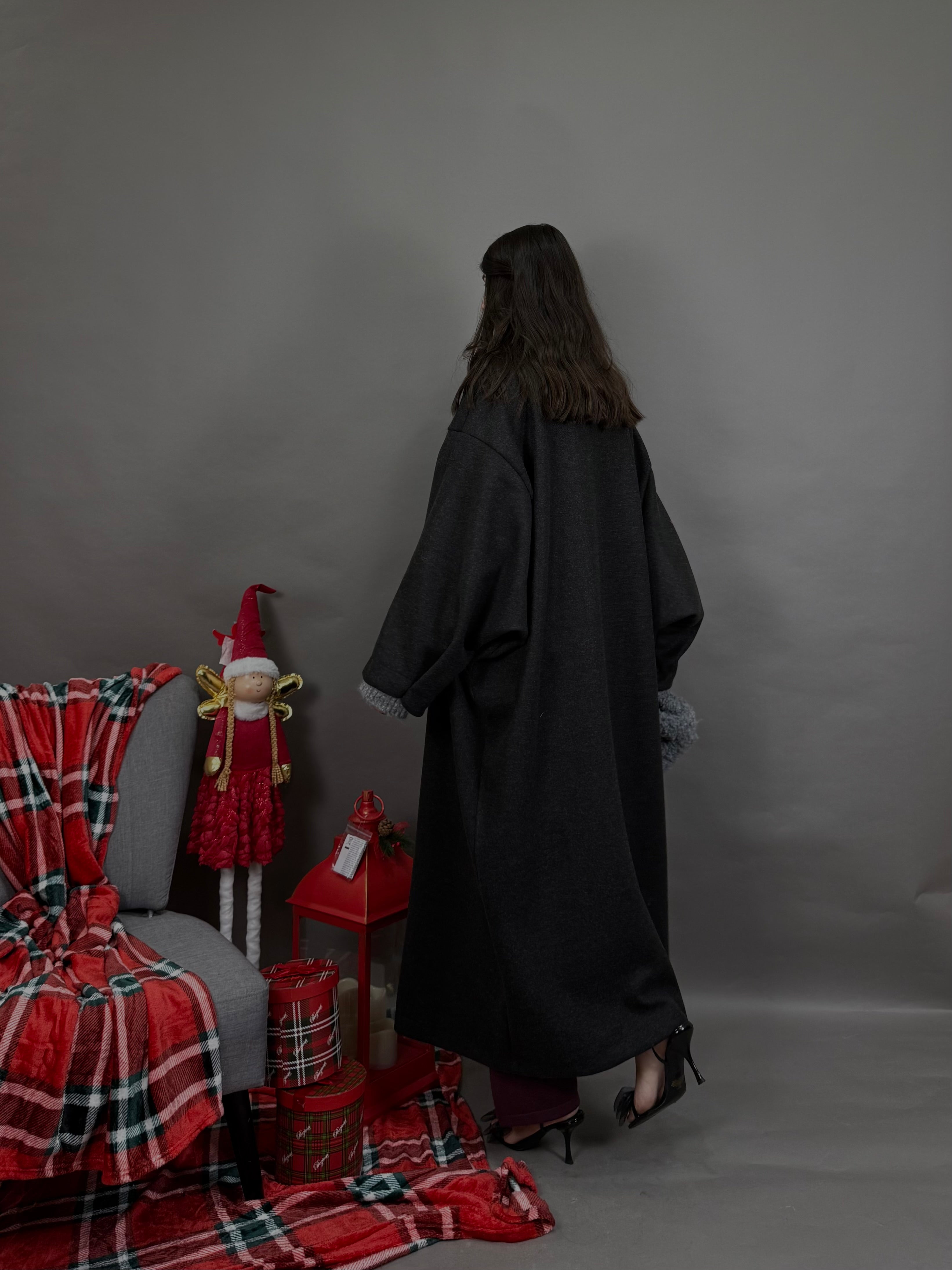 Maxi cappotto 100% misto lana