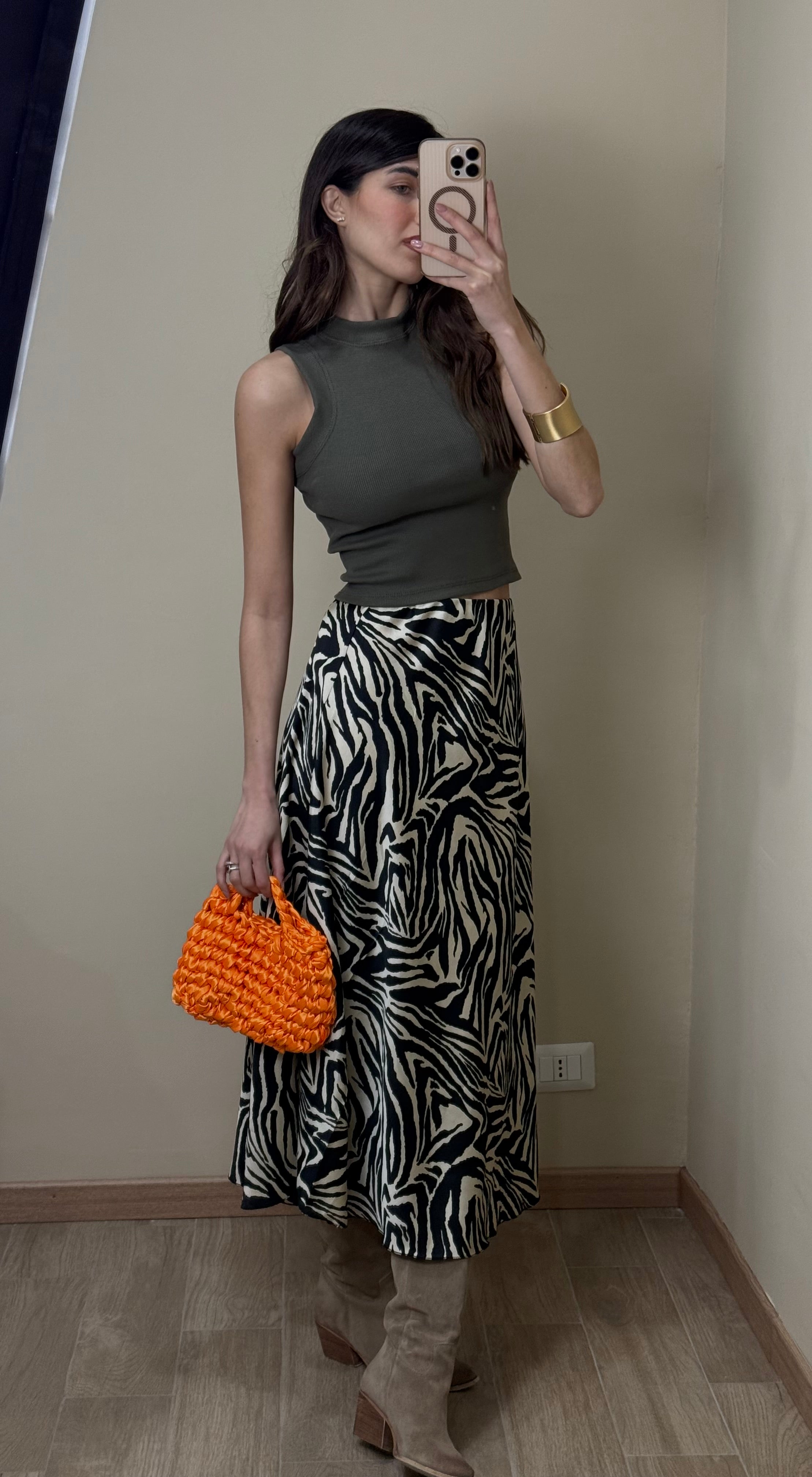 Gonna satin zebrata - LadyB Shop Online