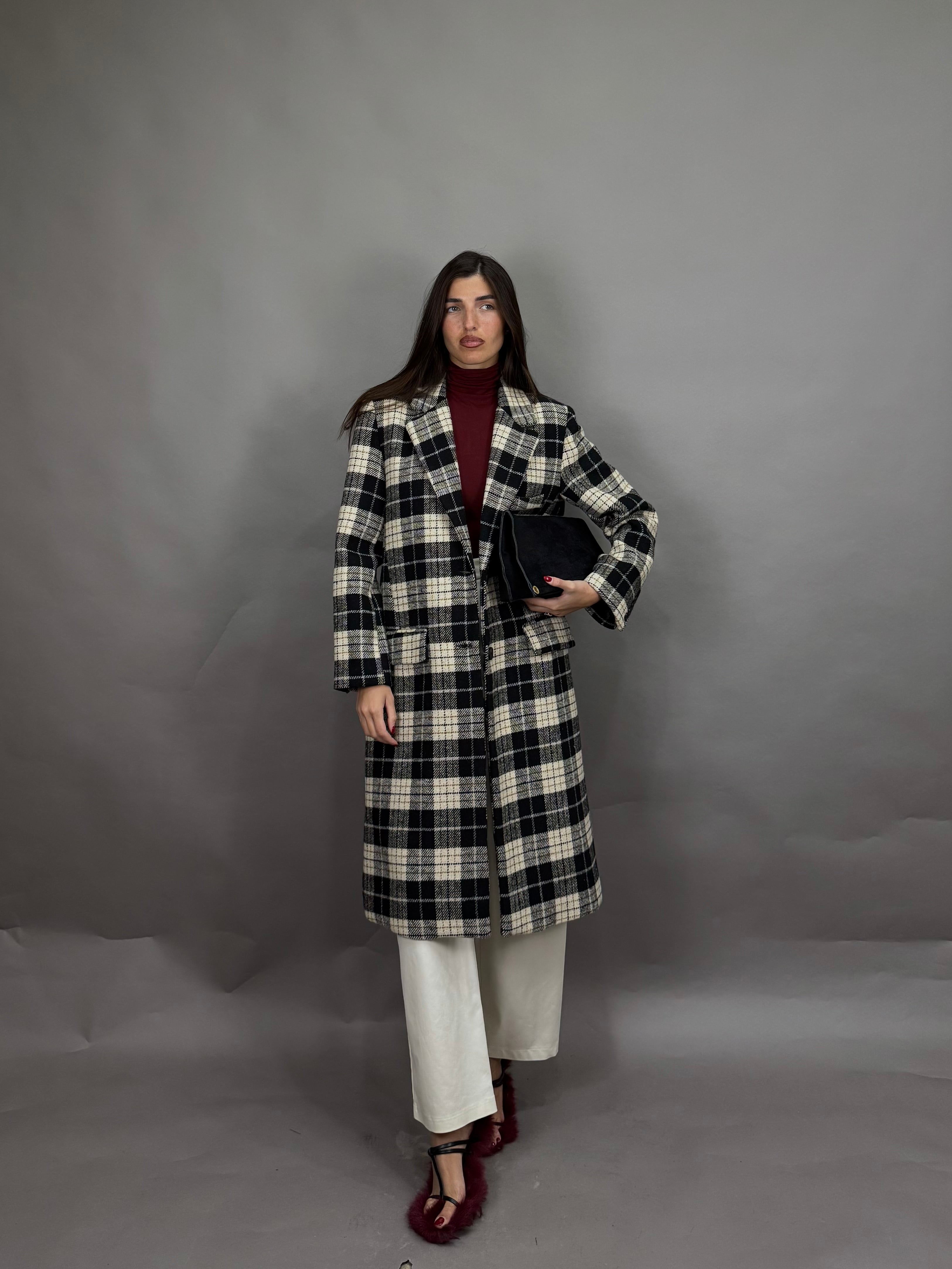Cappotto quadri lumina nero