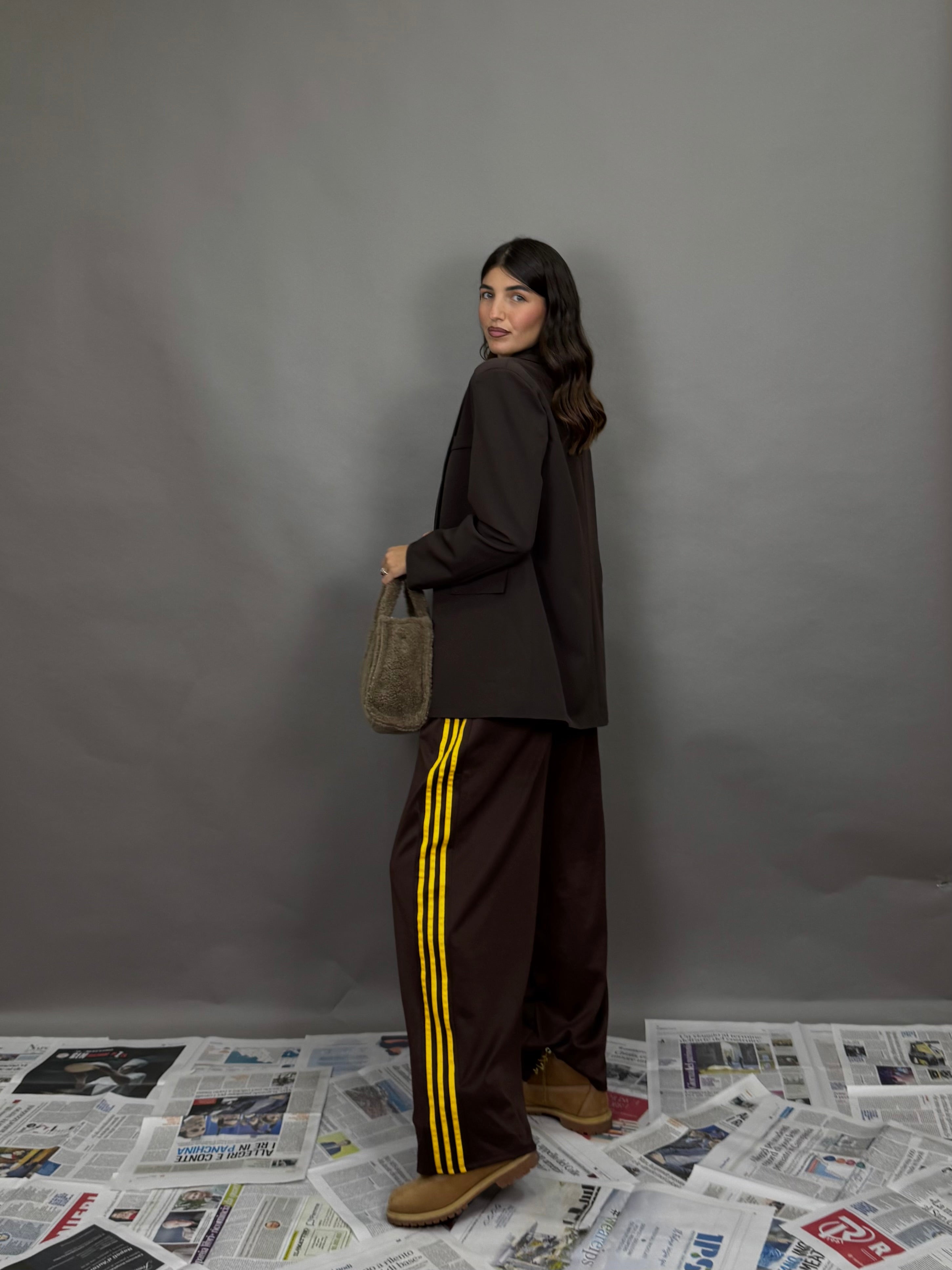 Pantalone tuta marrone