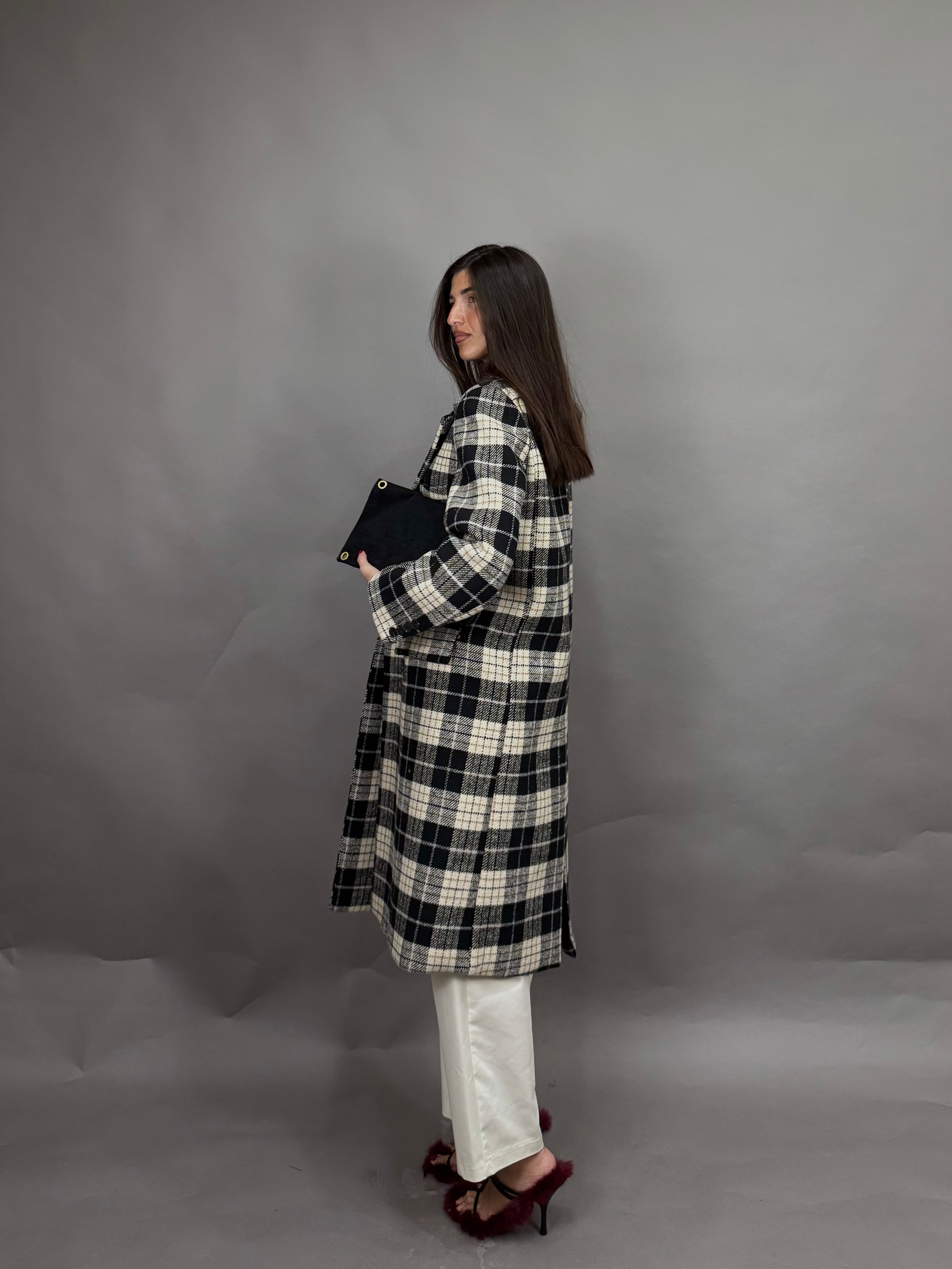 Cappotto quadri lumina nero