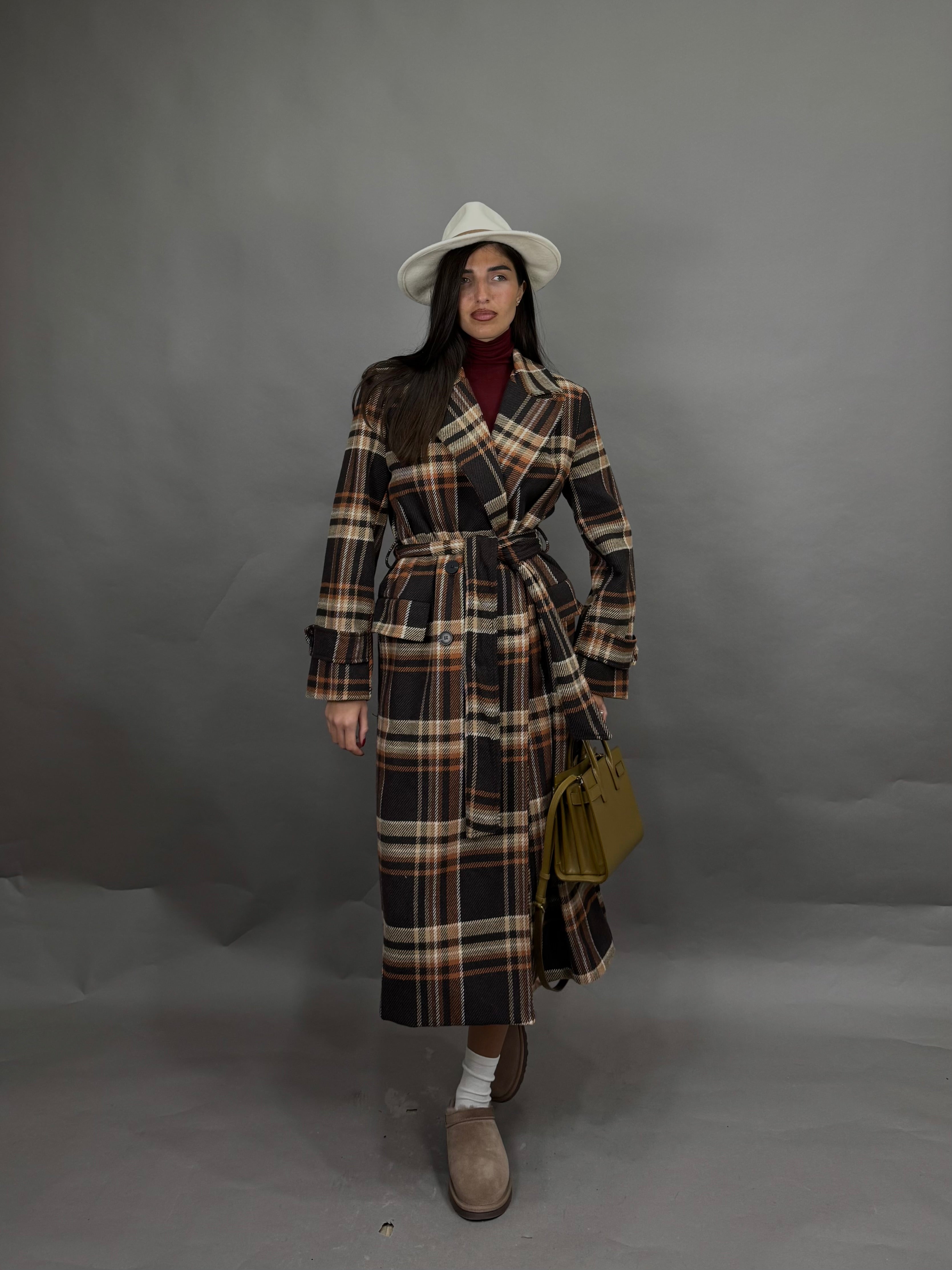 Cappotto trench lumina marrone
