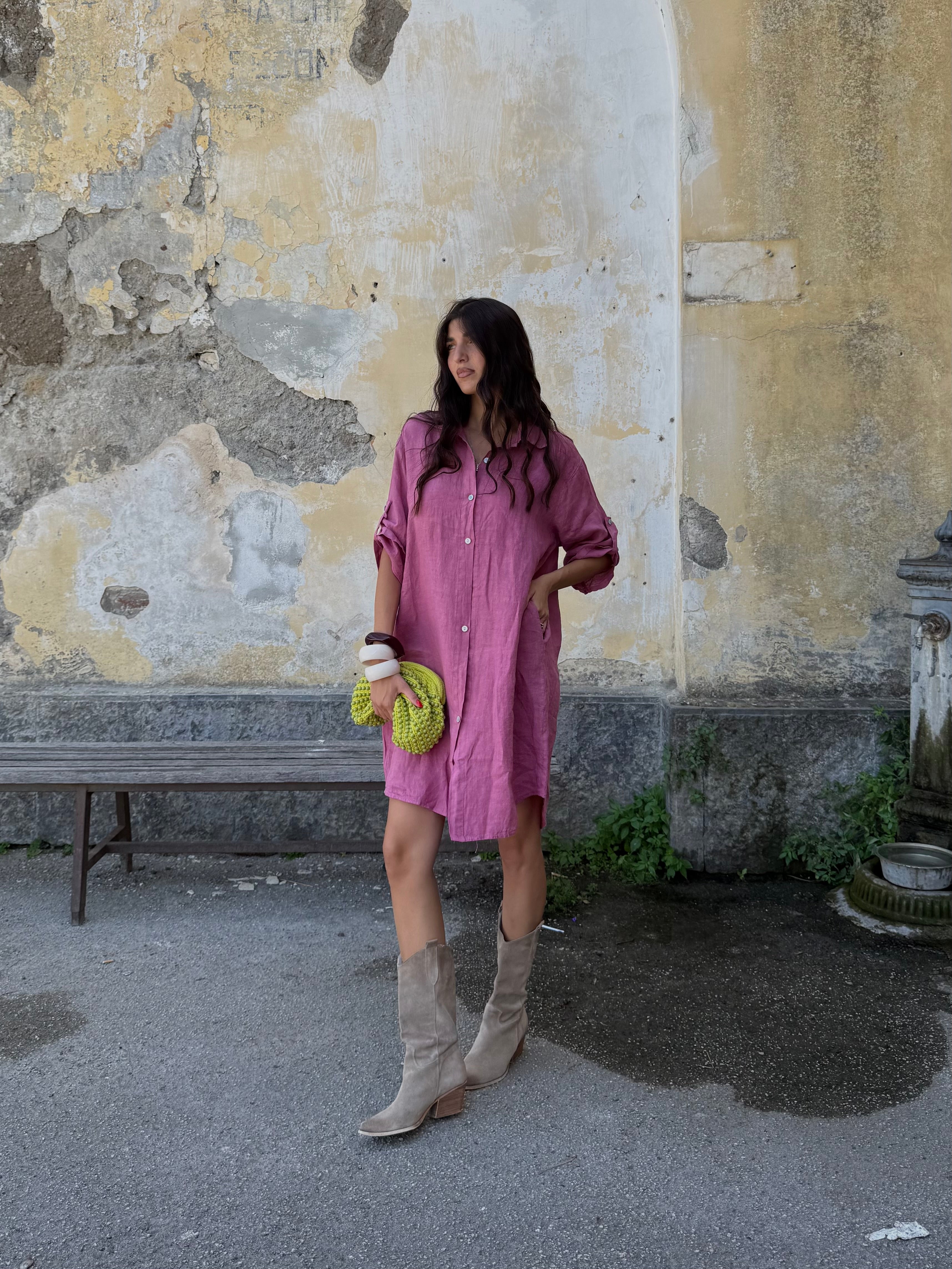 Dress camicia 100% LINO