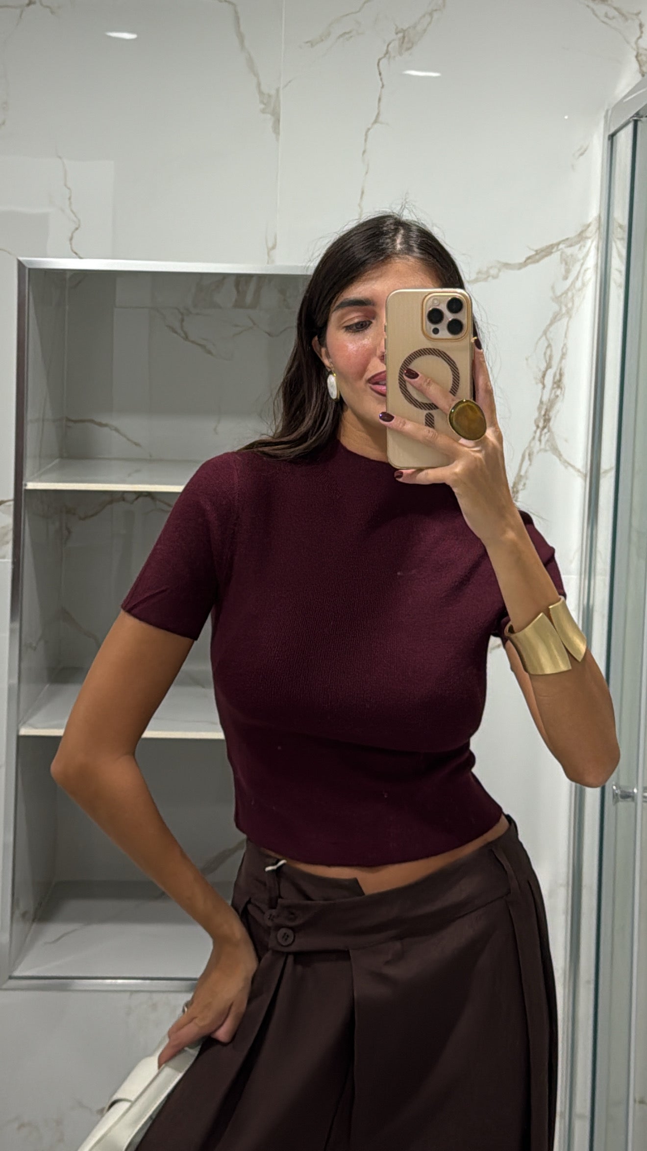Maglia mezza manica bordeaux