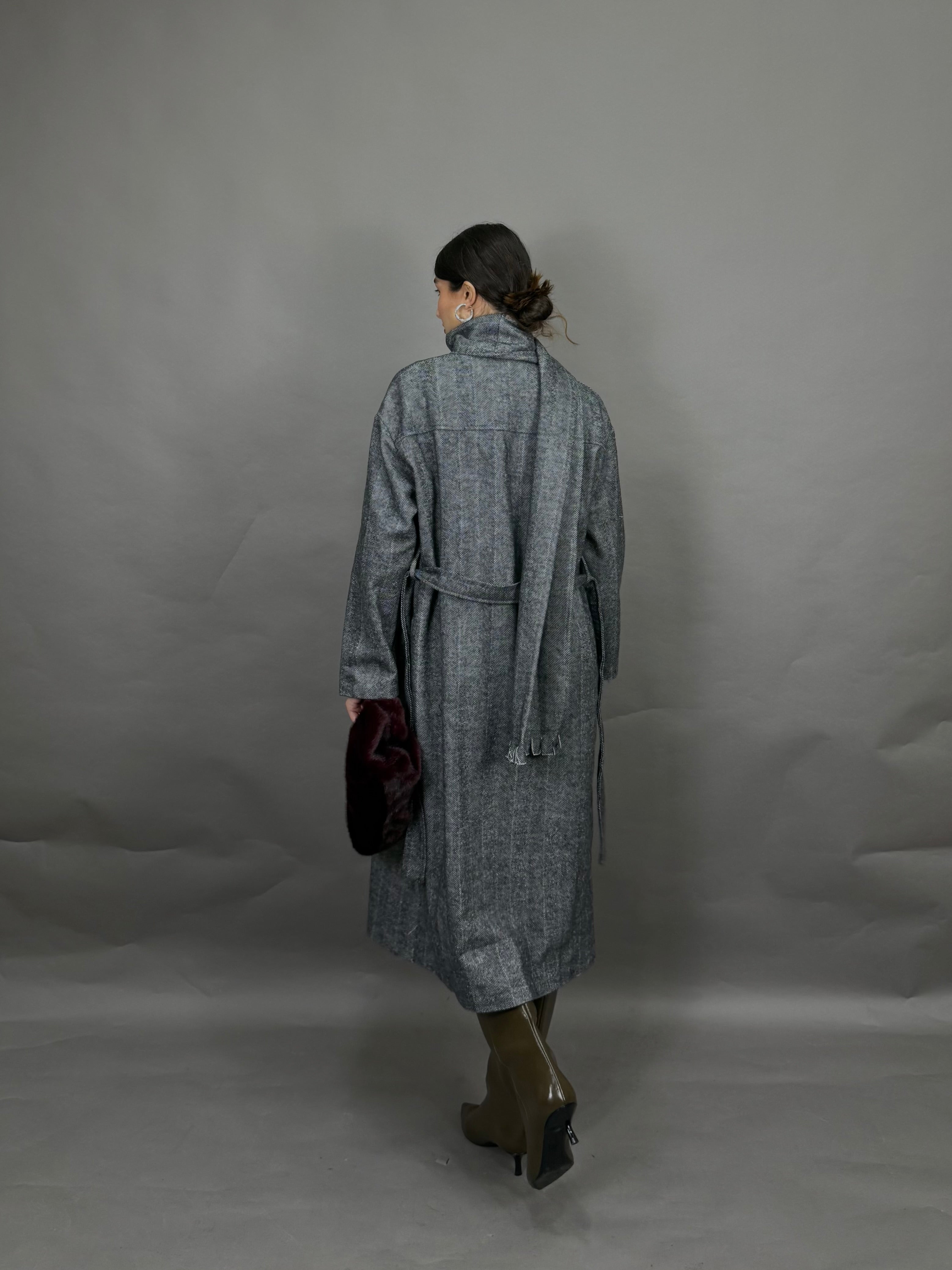 Cappotto sciarpa nero