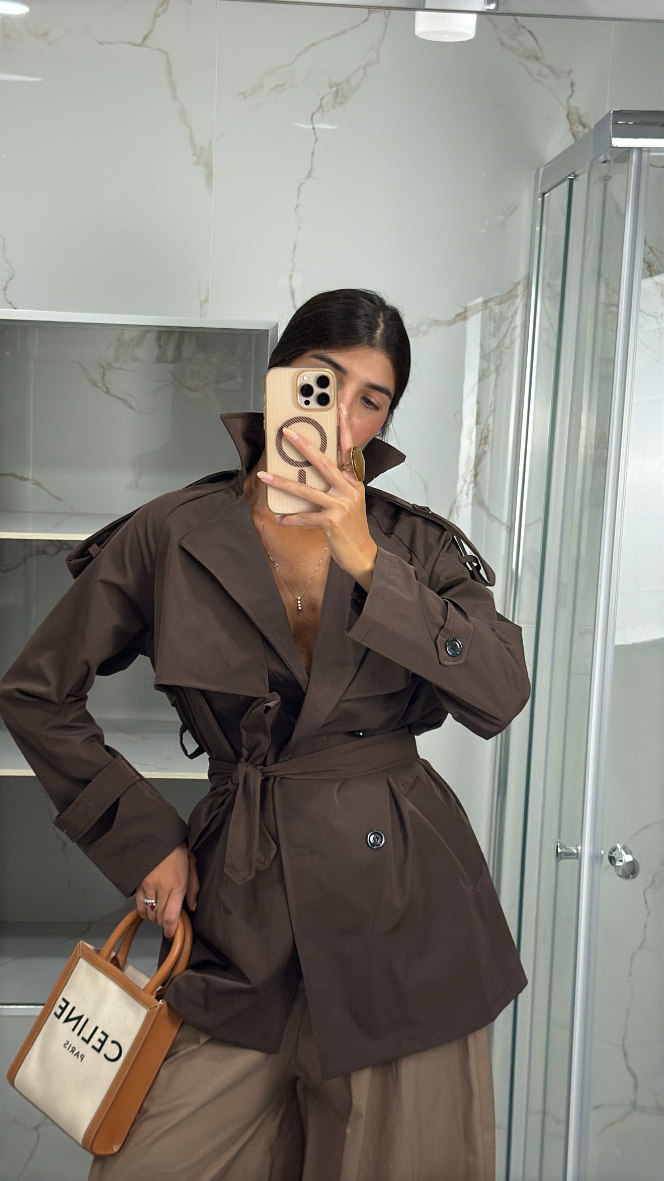 Trench barber marrone