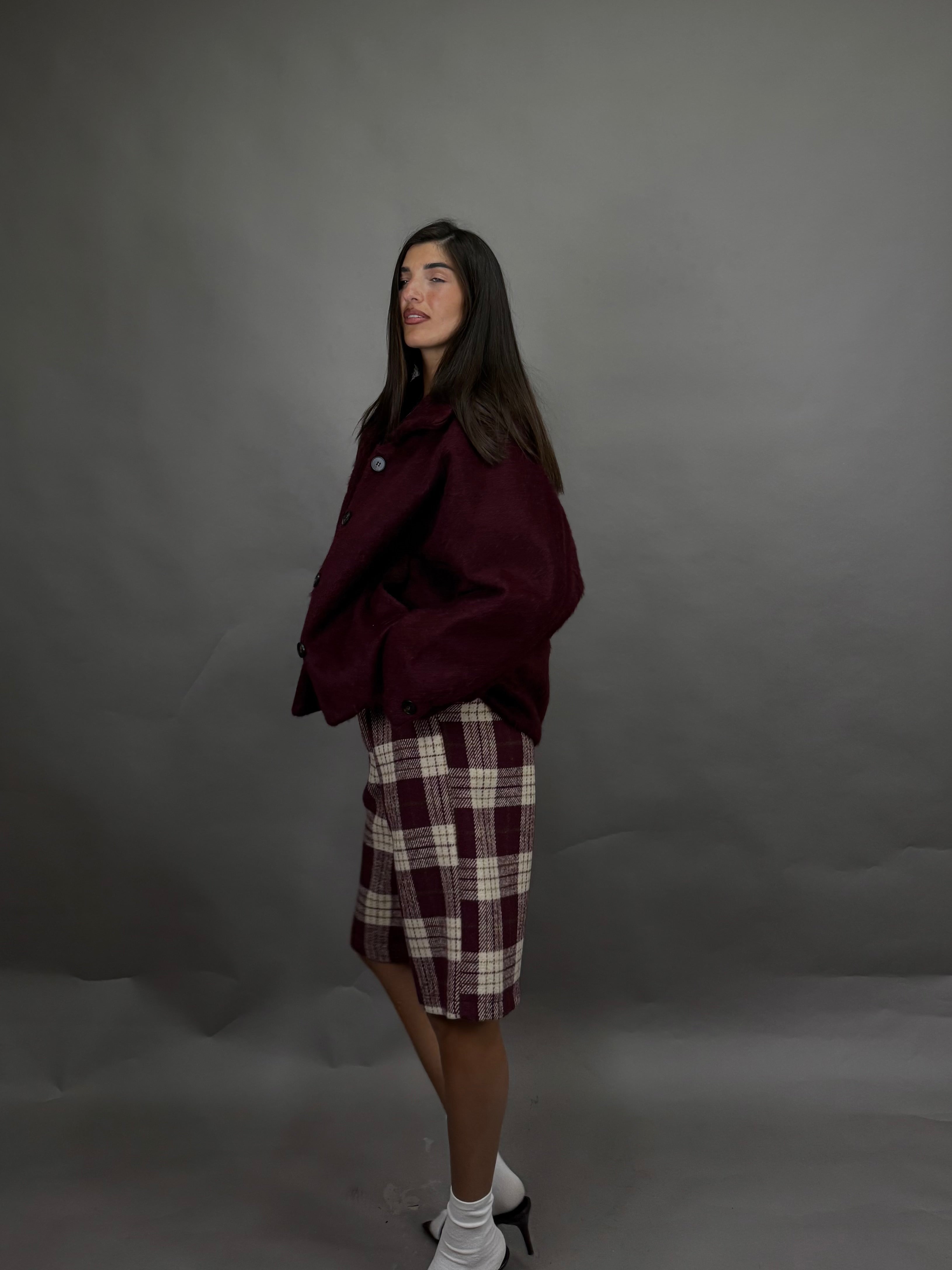 Cappotto pelo lumina bordeaux