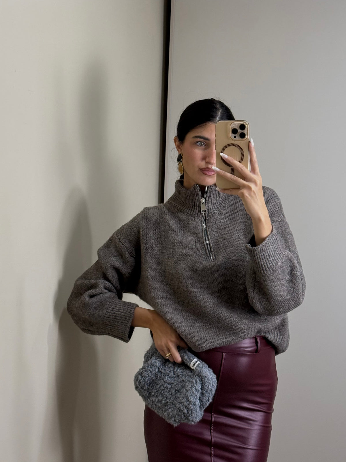 Maglione zip frontale