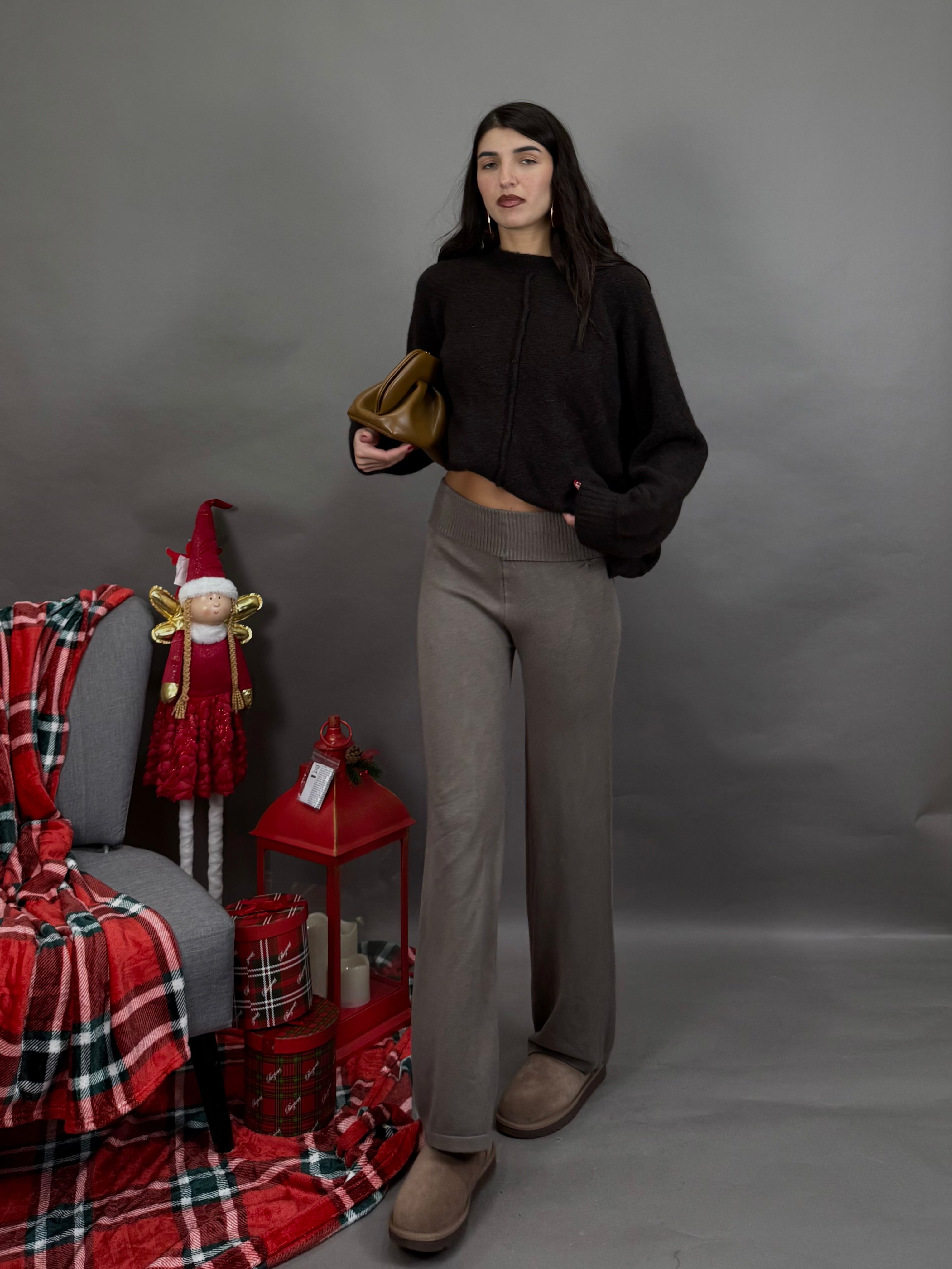 Pantalone lana rasta fango