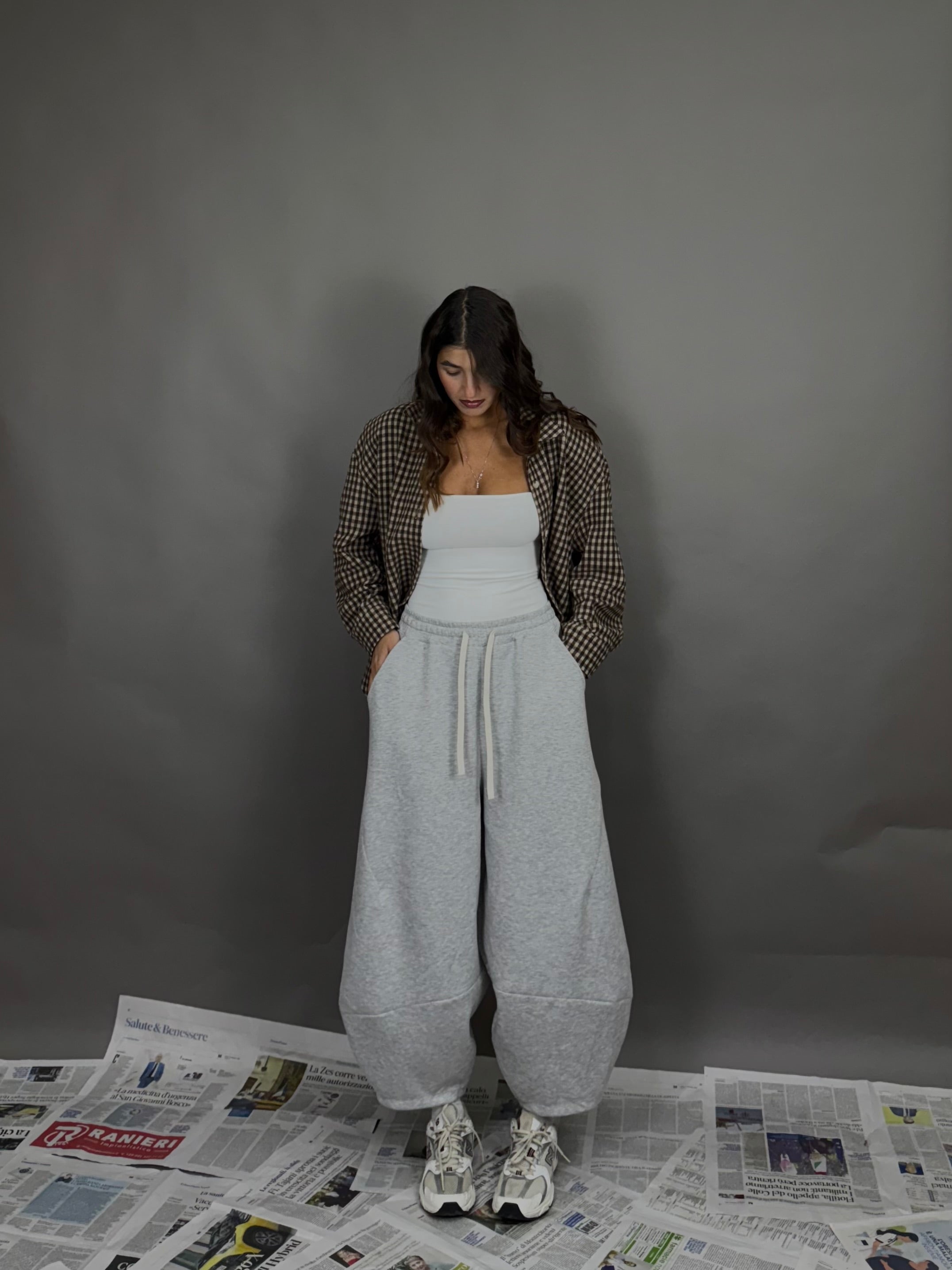 Pantalone tuta ballon grigio