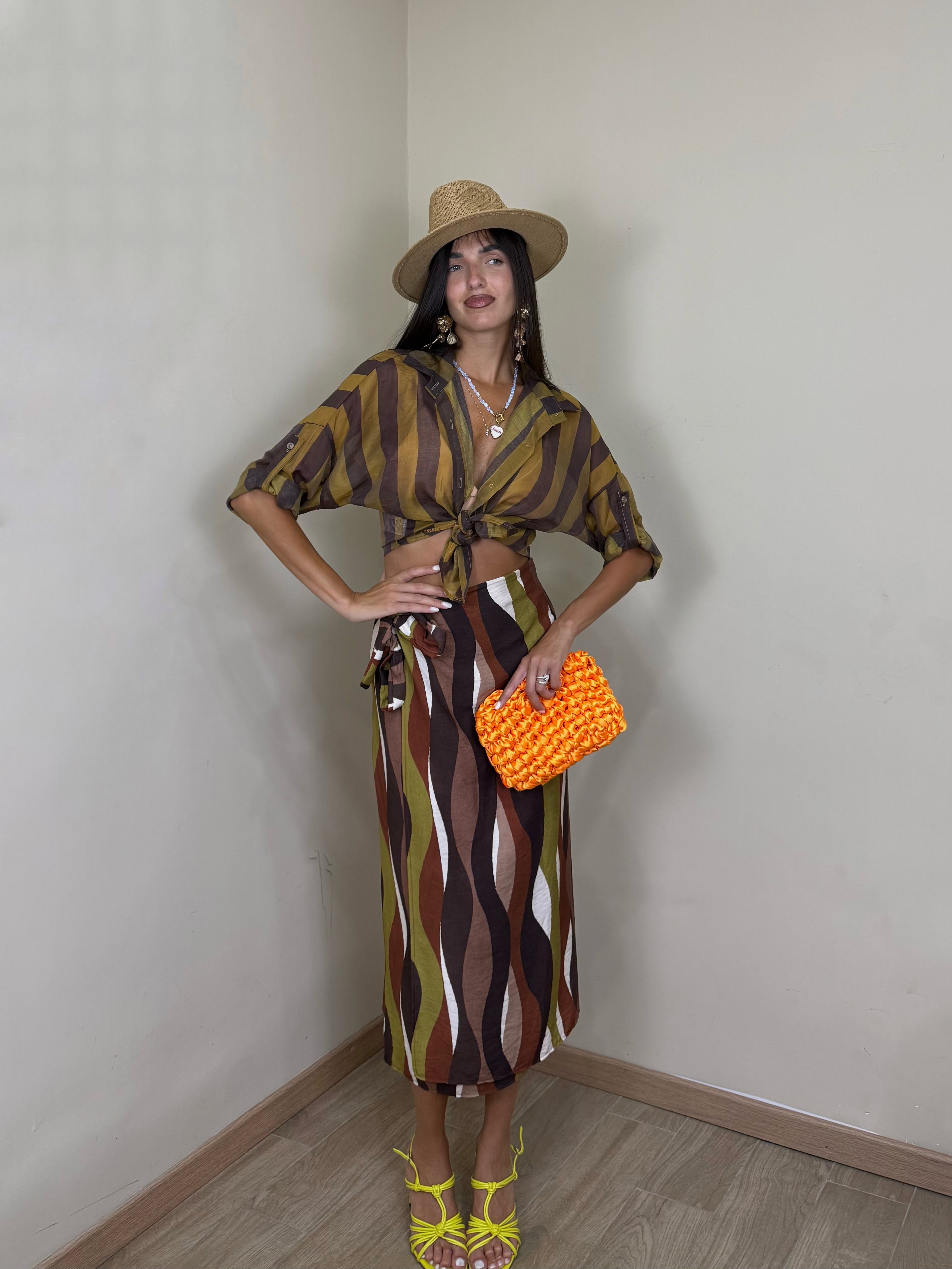 Camicia righe in organza