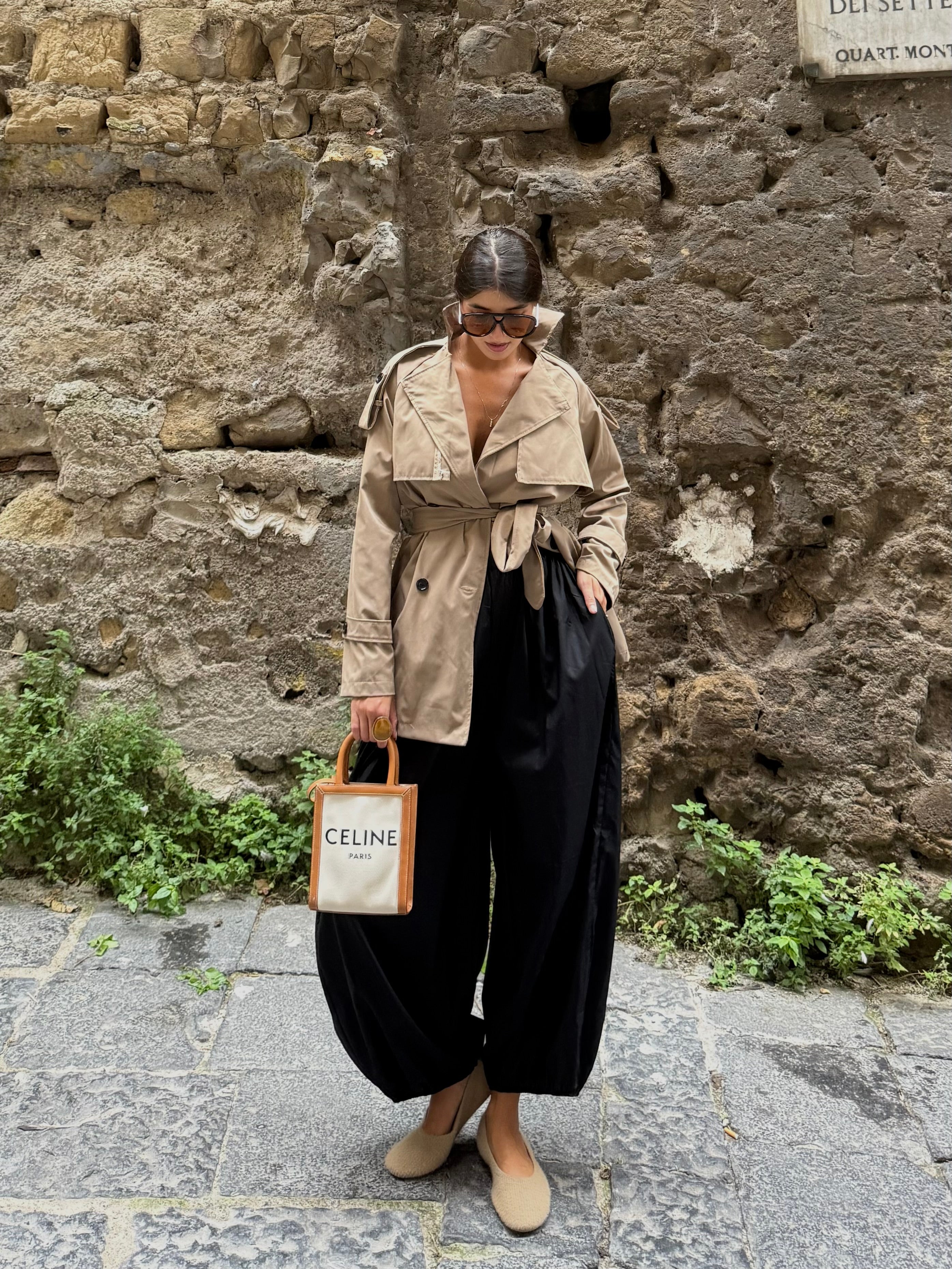 Pantalone in cotone nero