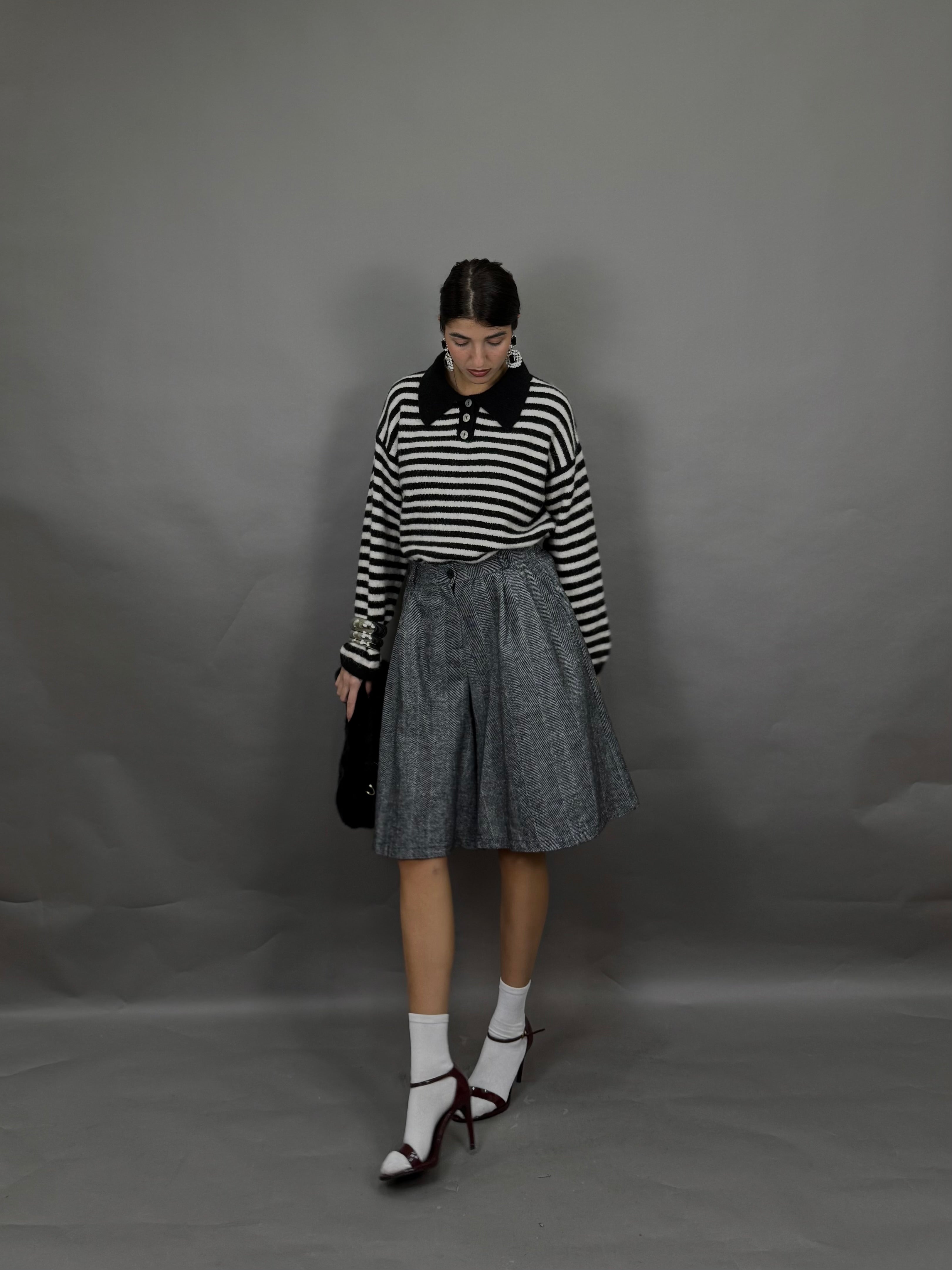 Bermuda spigato nero