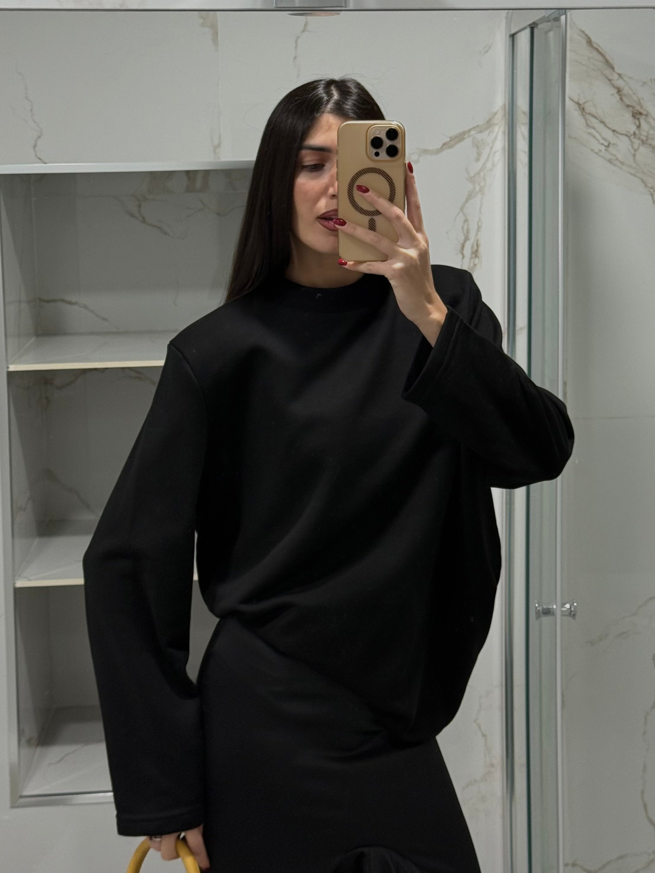 Felpa attico nera