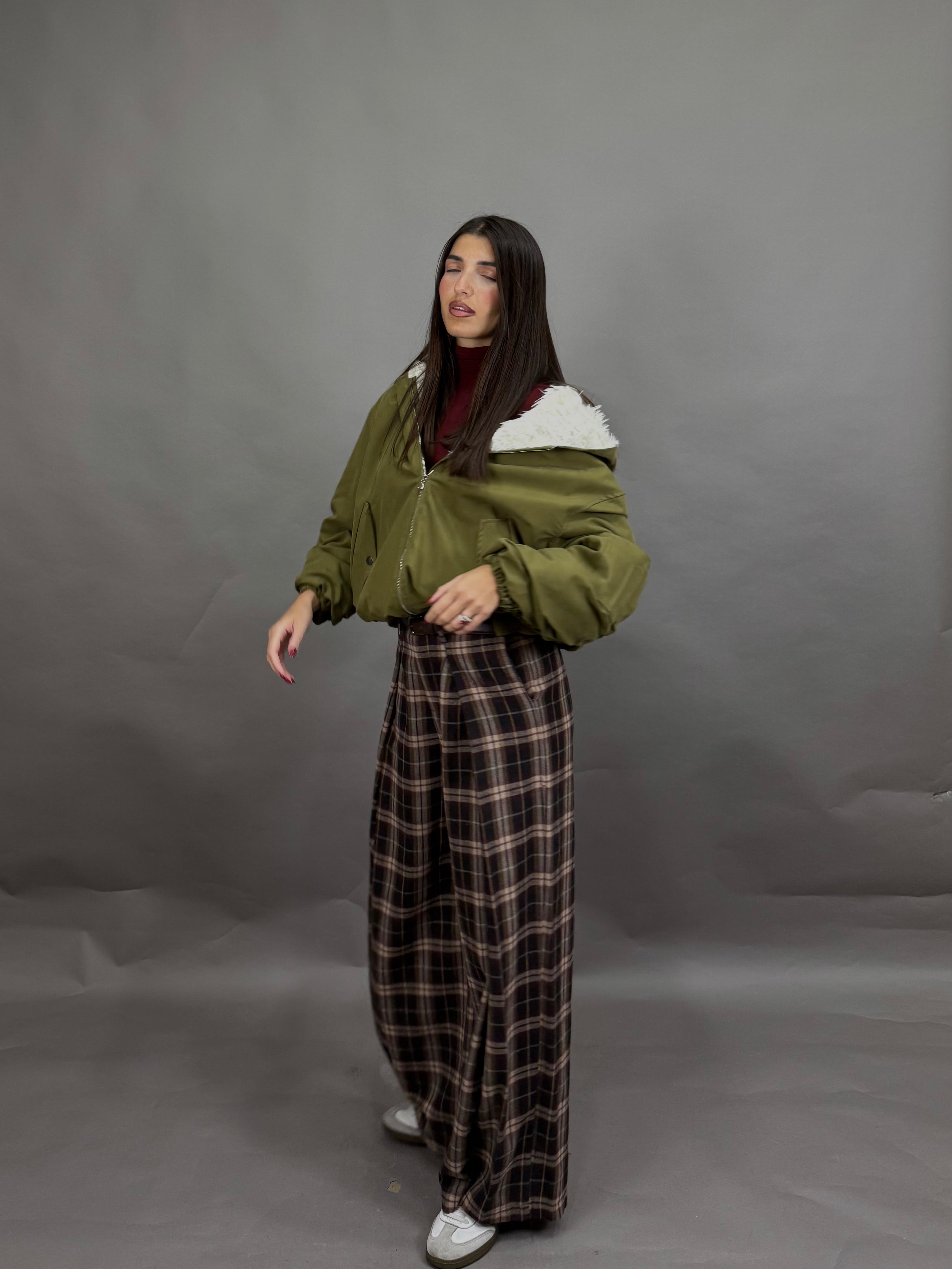 Bomber pelliccia lumina verde