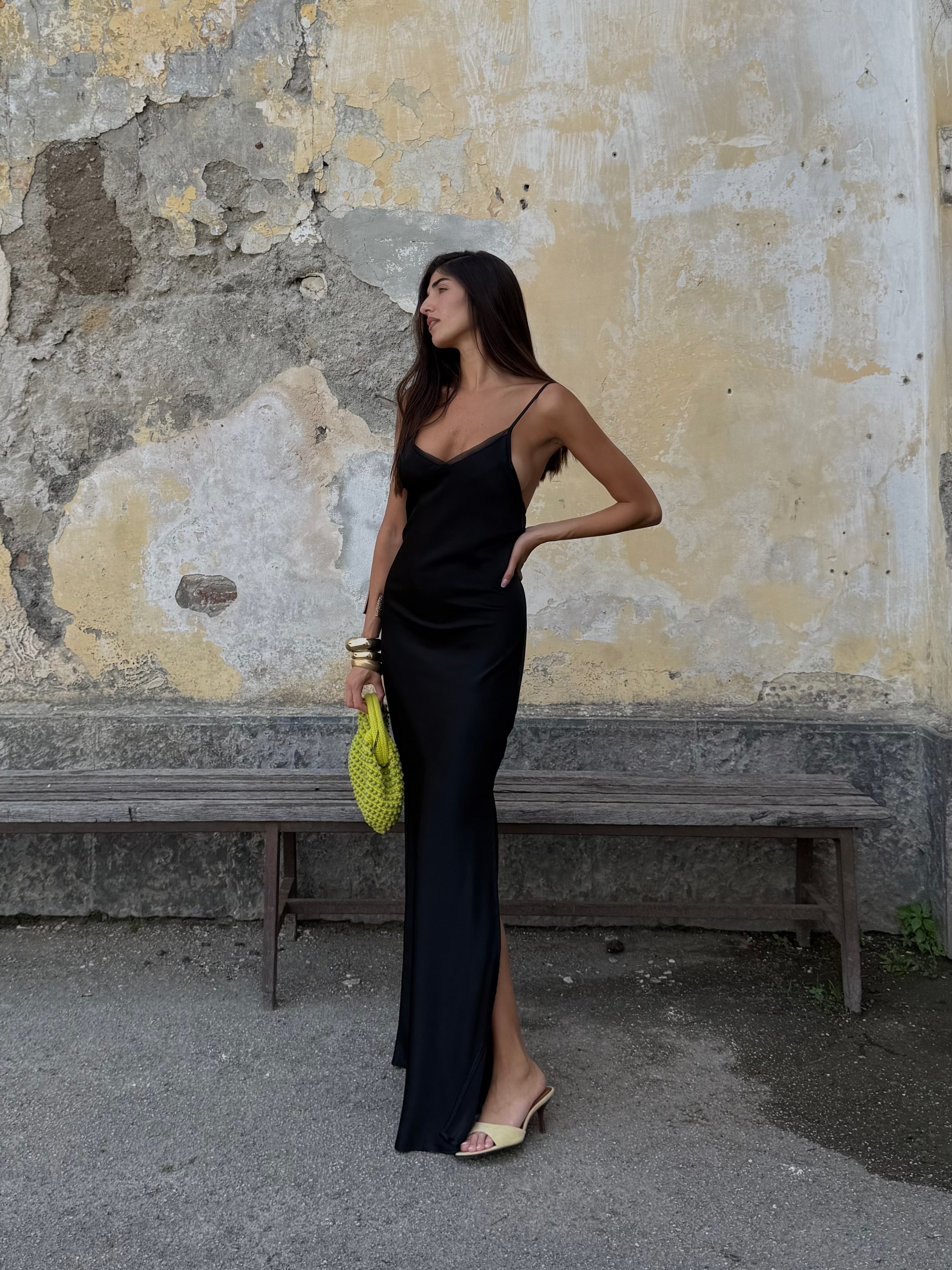 Dress in simil seta by Lumina