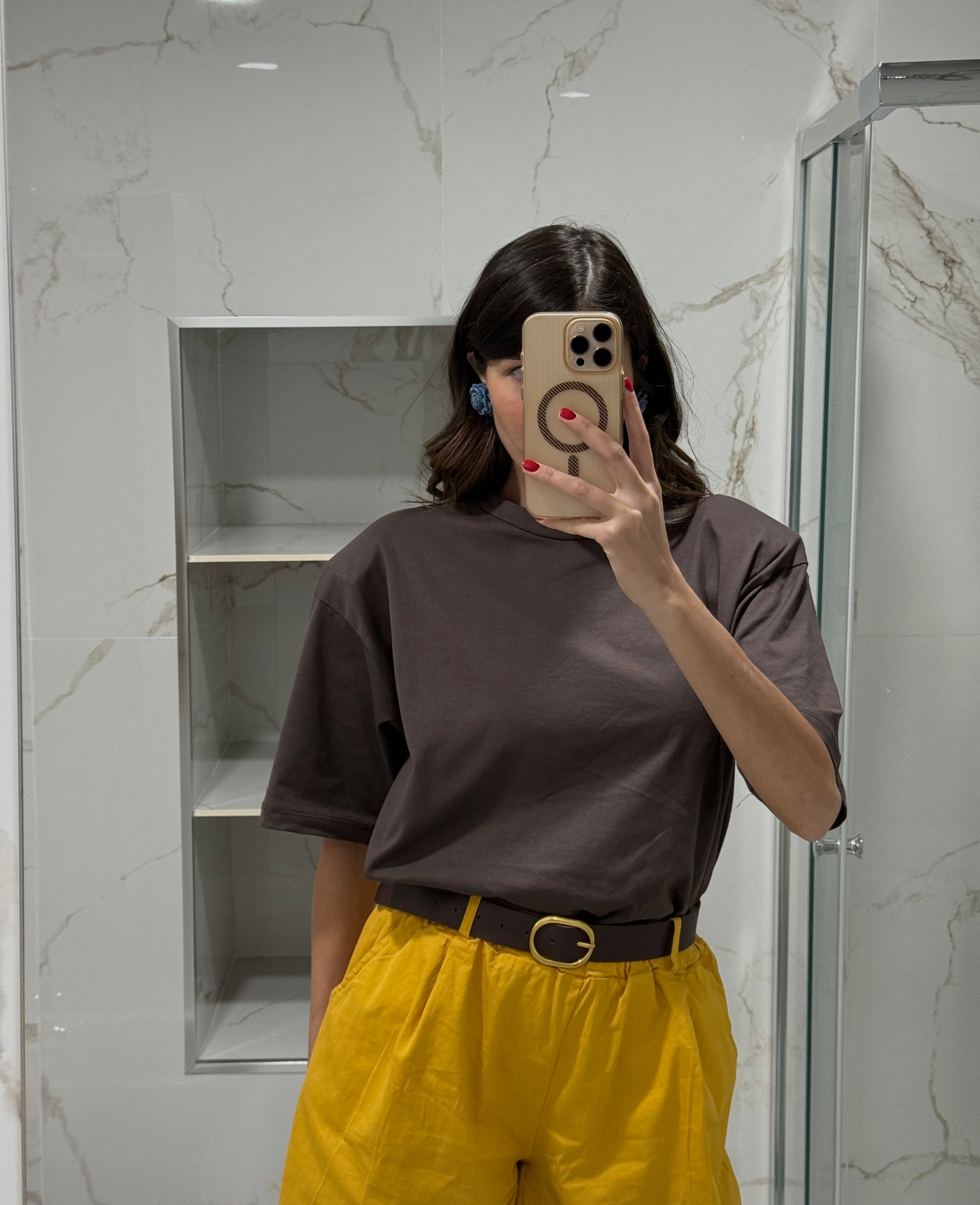 T-shirt oversize marrone - LadyB Shop Online