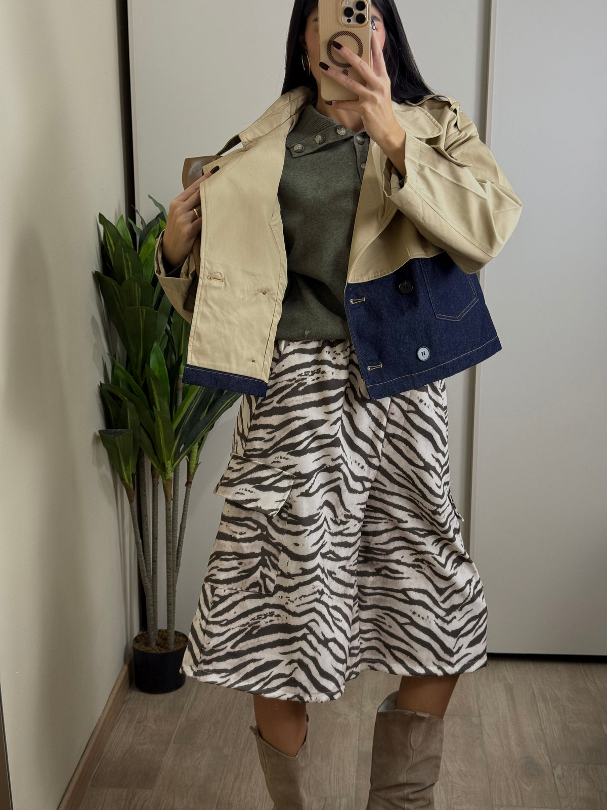 Trench metà denim