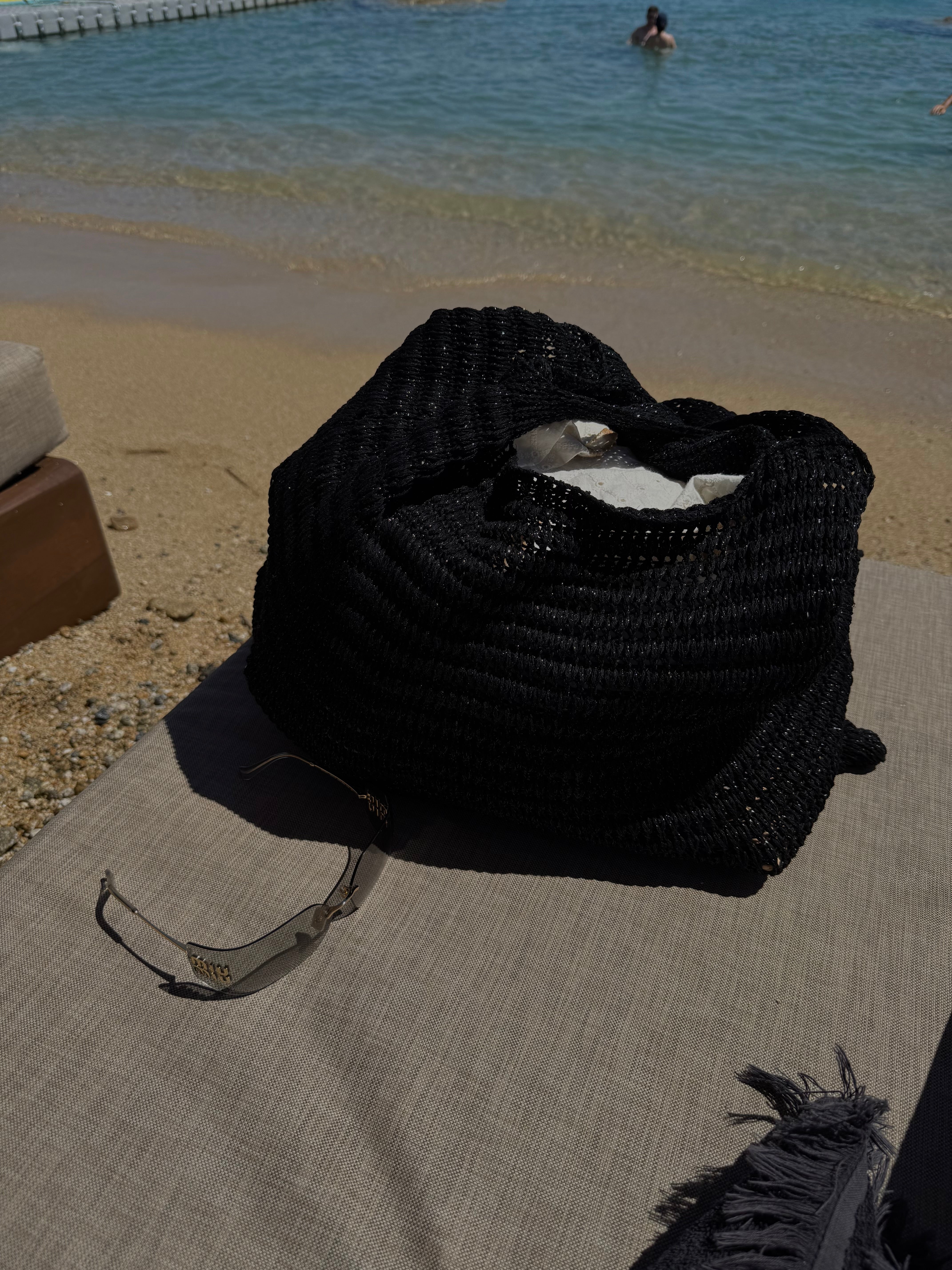 Borsa luccicosa nera