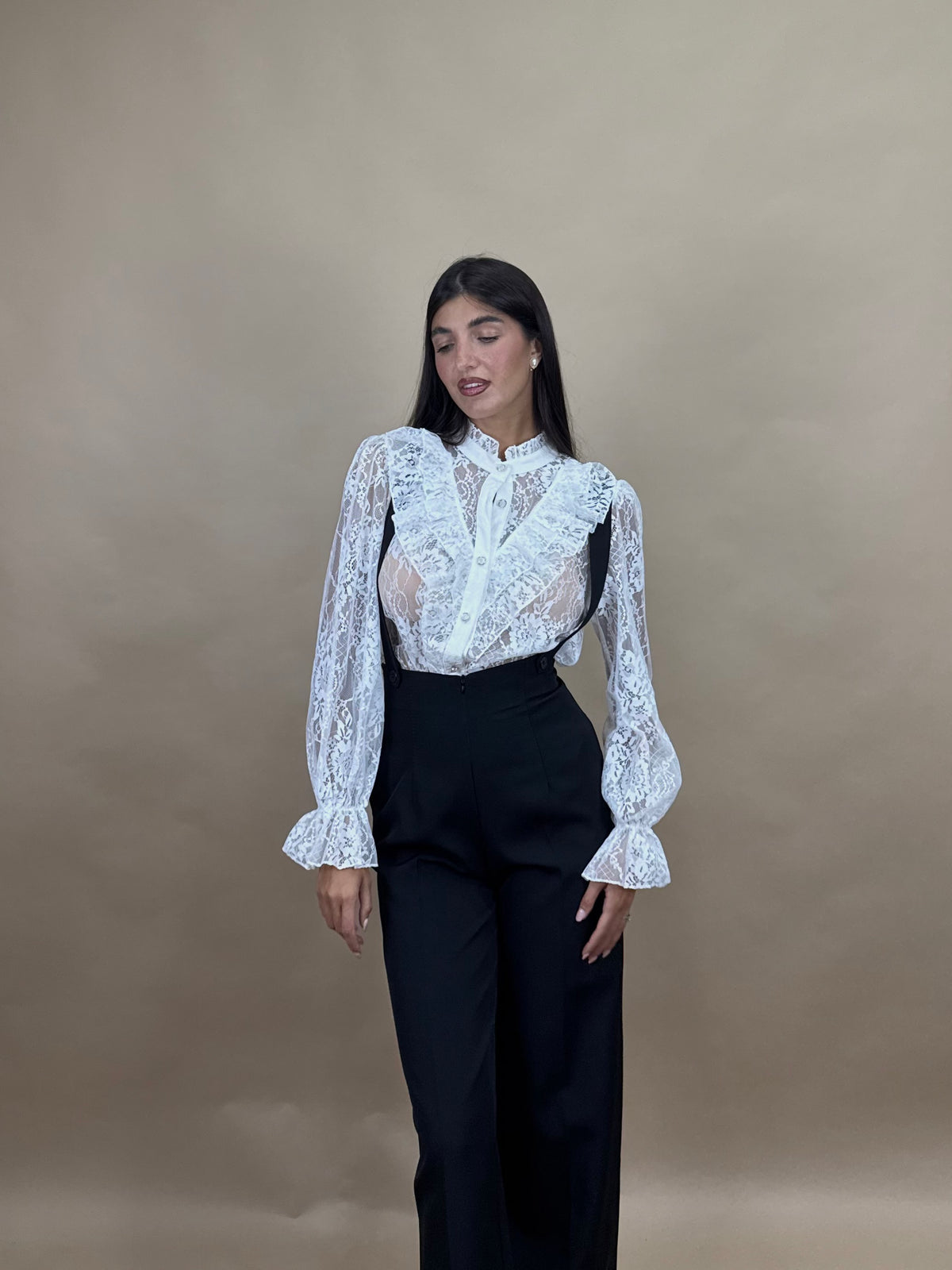 Camicia ruches e pizzo