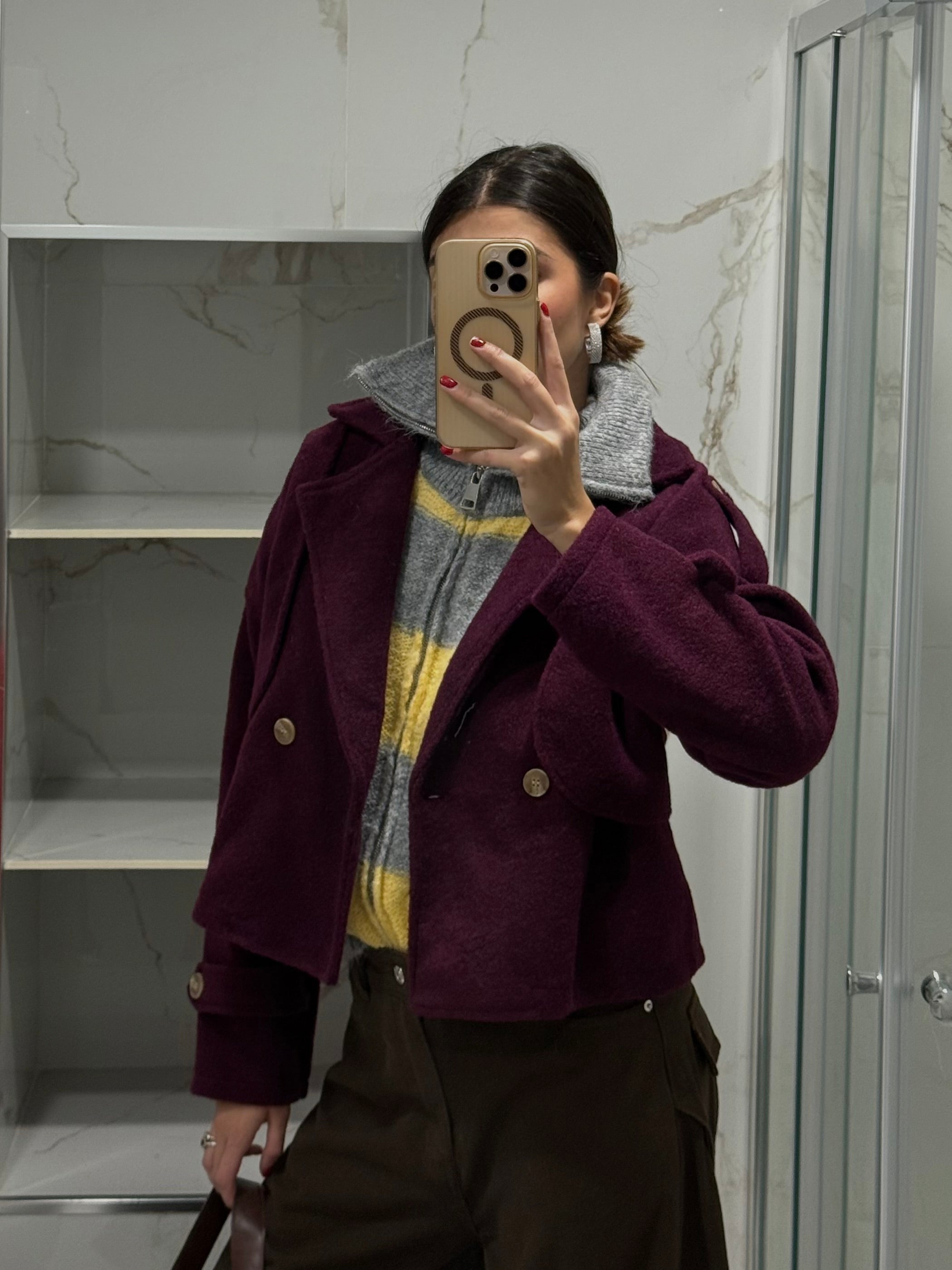 Trench cappotto prugna