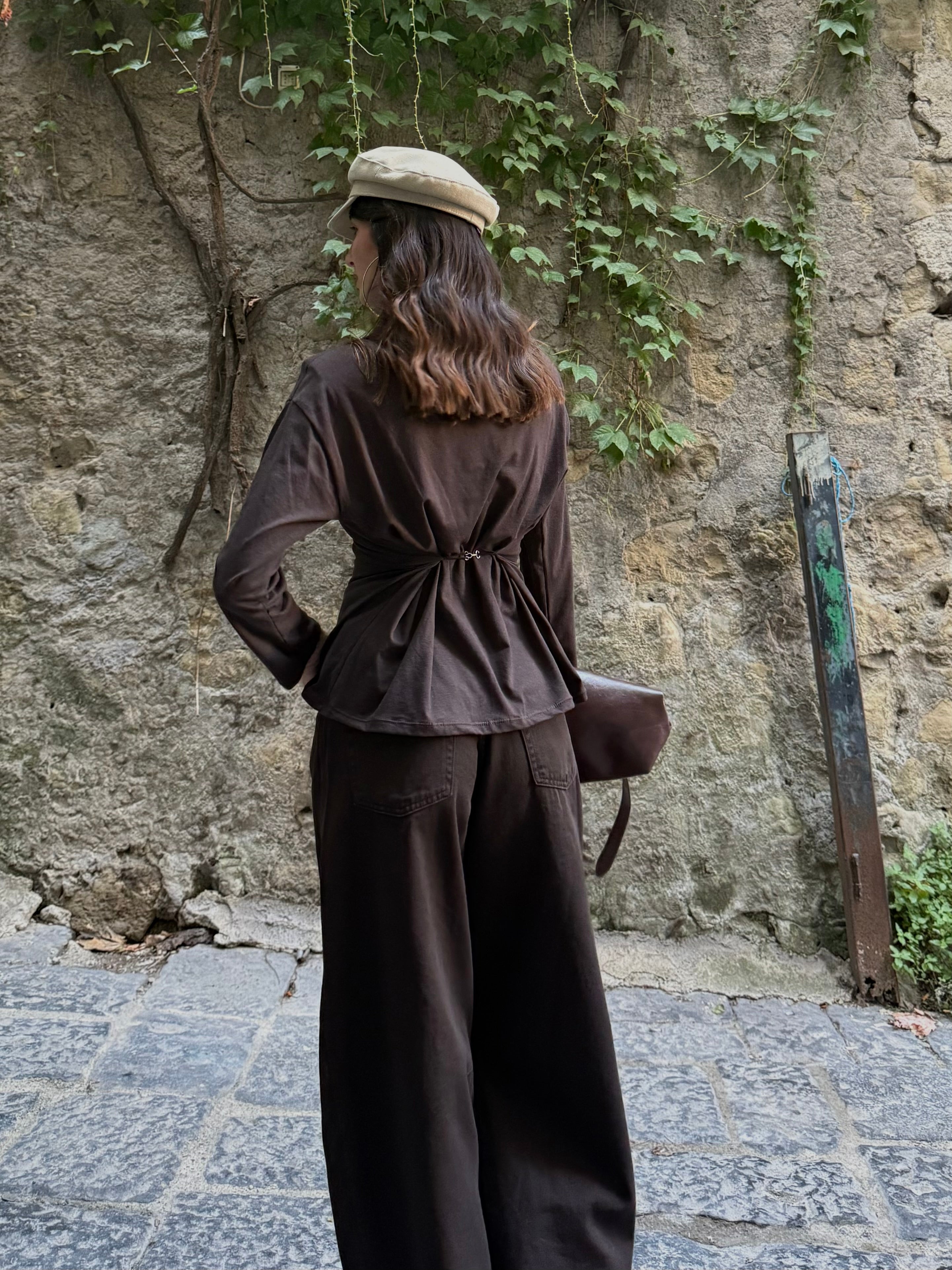 Maglia avvitata marrone