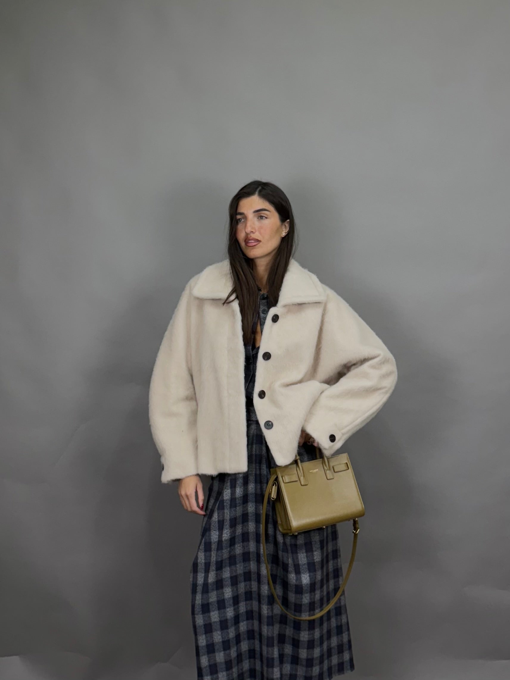 Cappotto pelo panna lumina