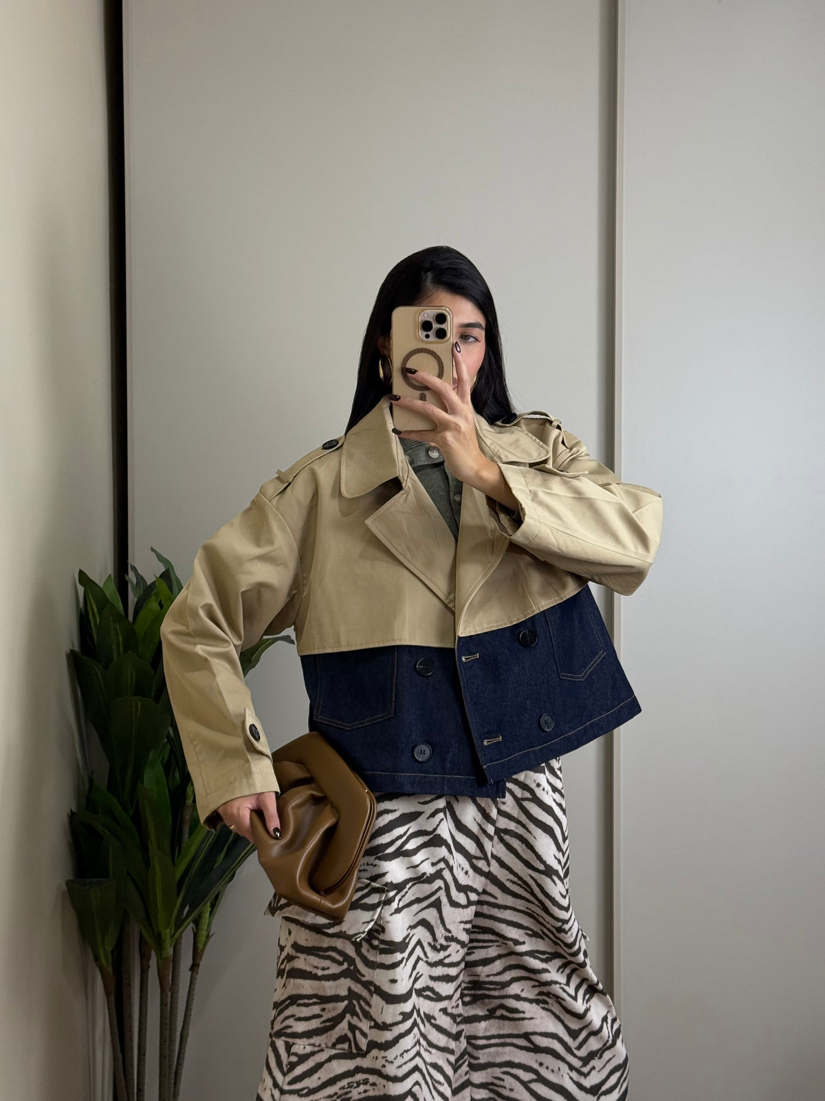 Trench metà denim