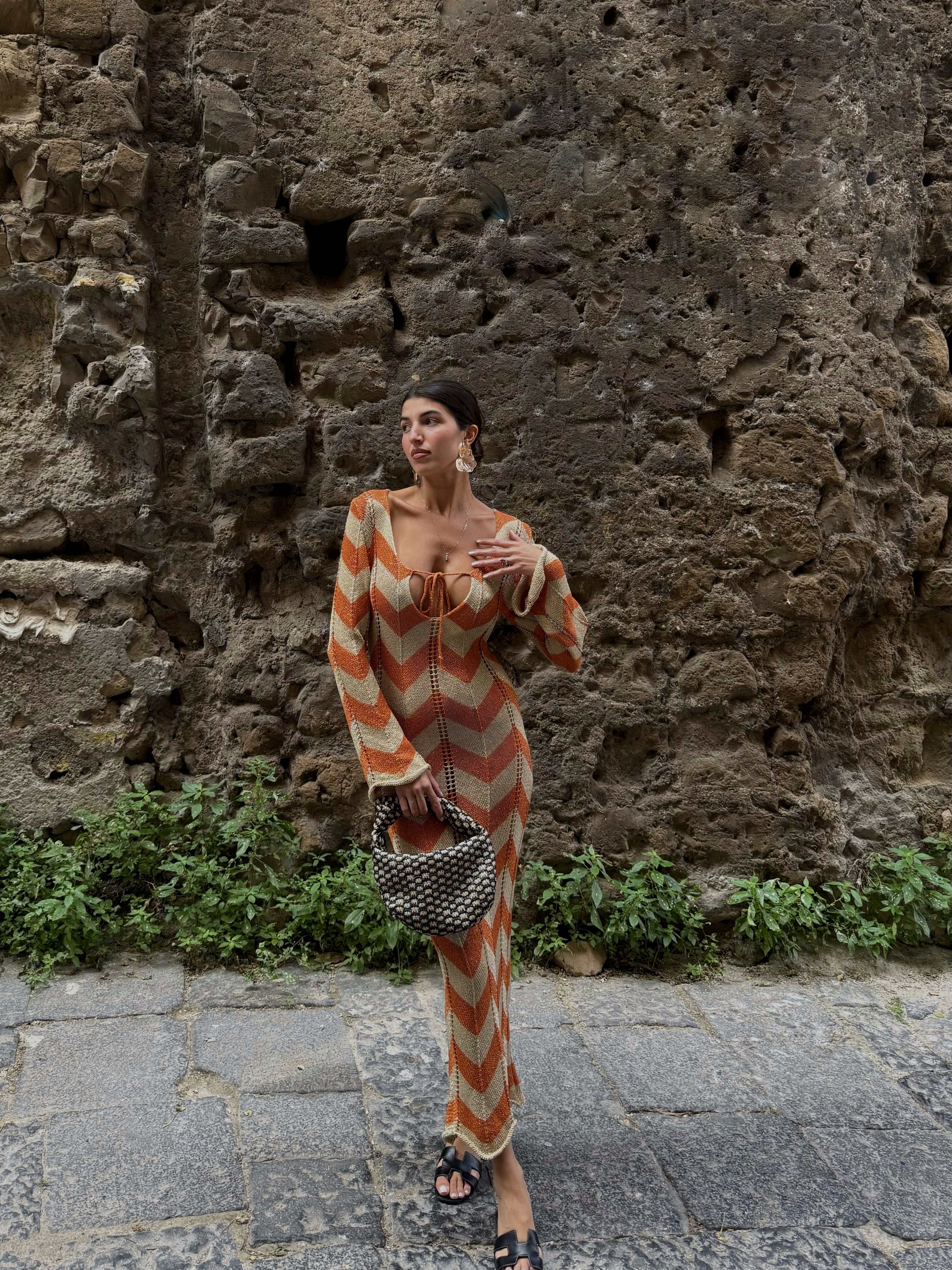 Dress Creta arancione - LadyB Shop Online