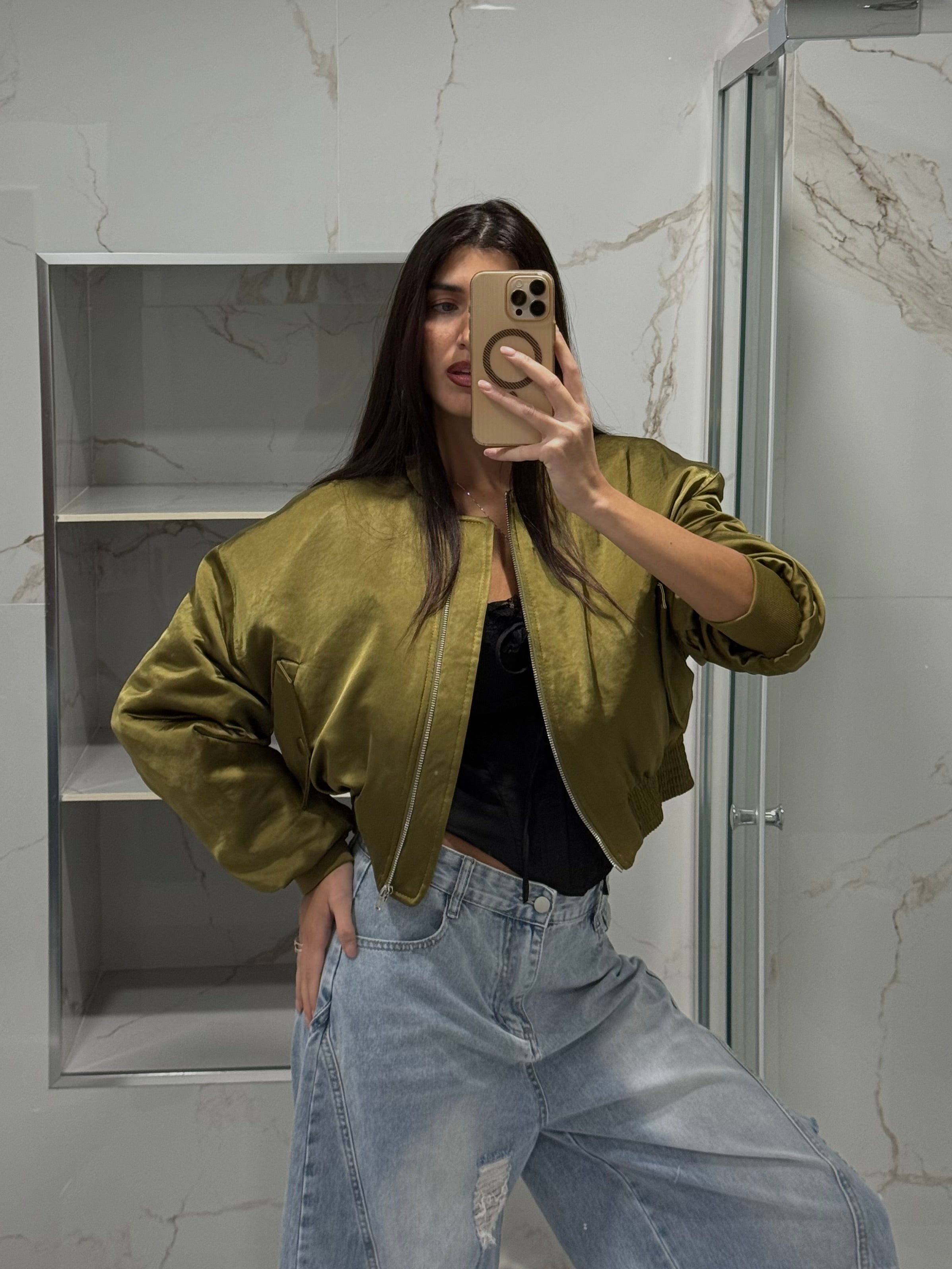 Bomber Angelica By lumina verde oliva