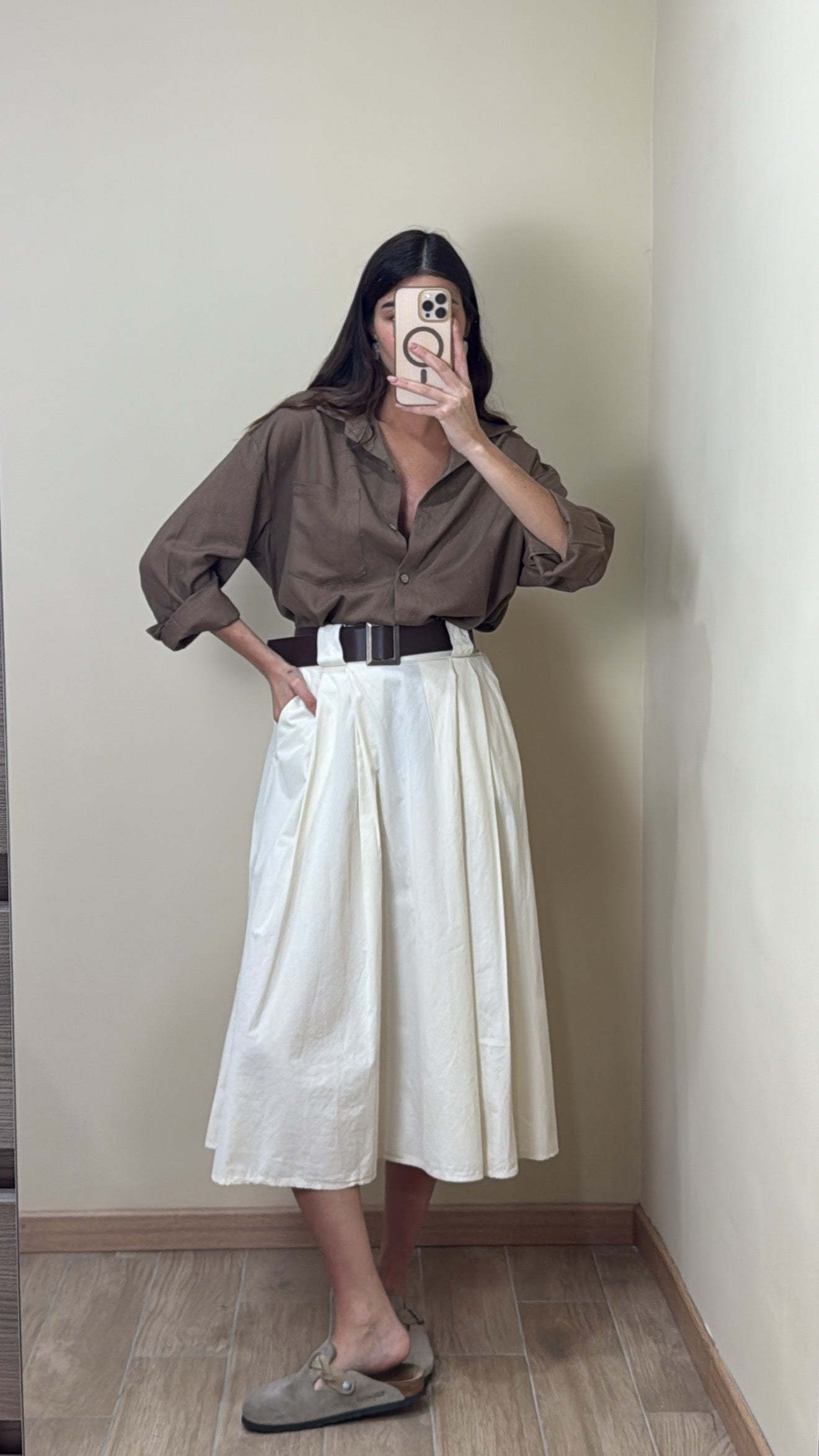 Gonna in cotone panna - LadyB Shop Online