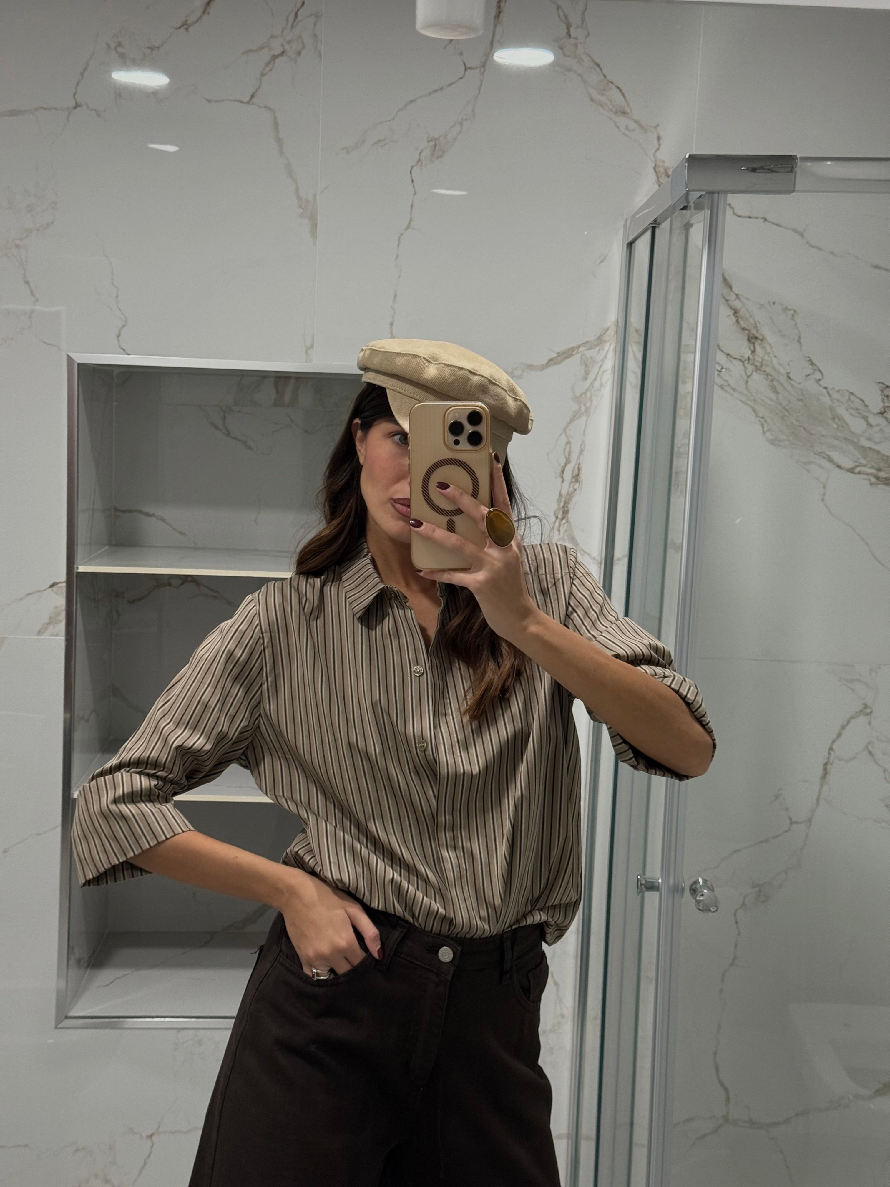 Camicia righe fango