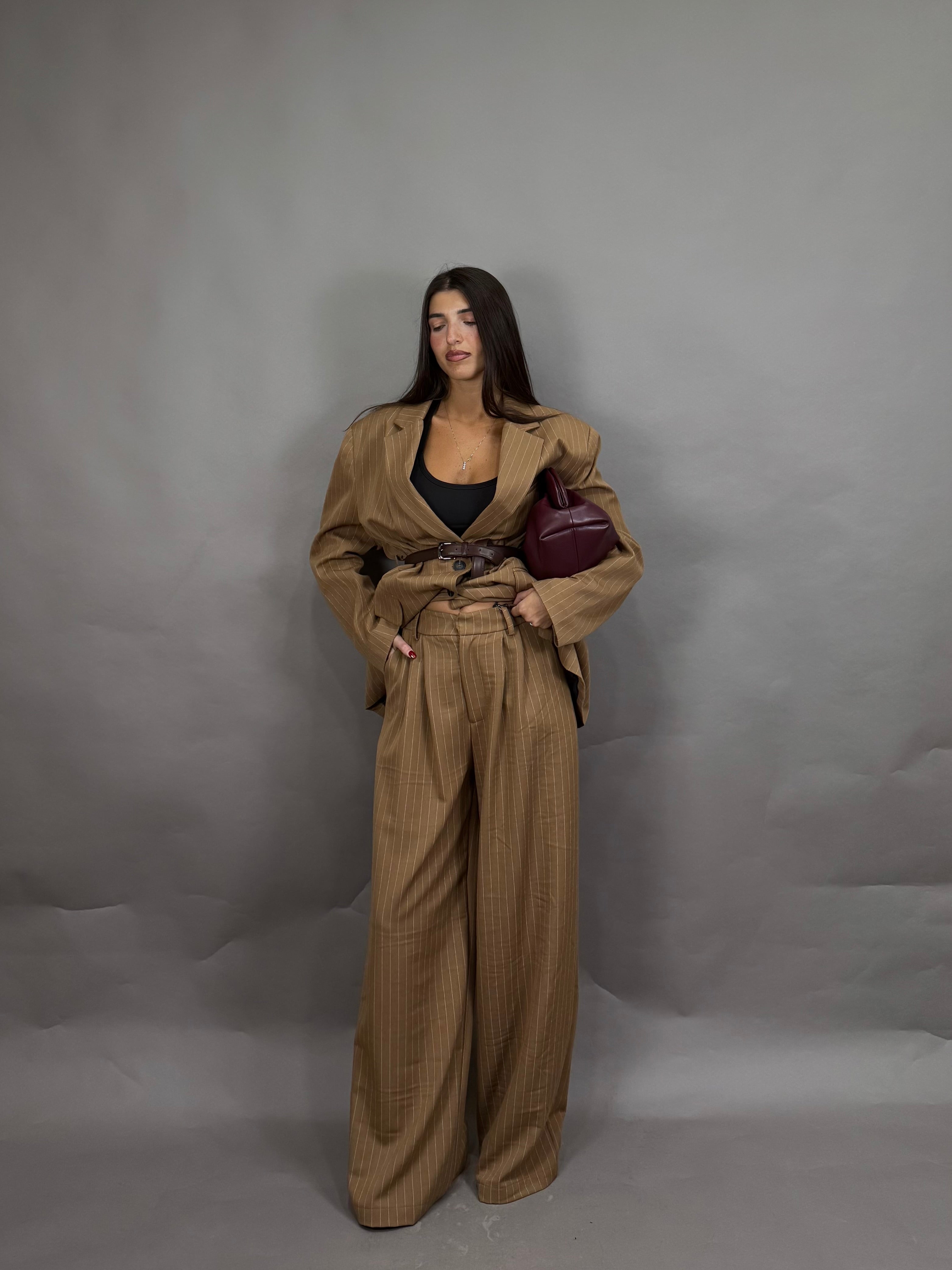 Pantalone gessato lumina