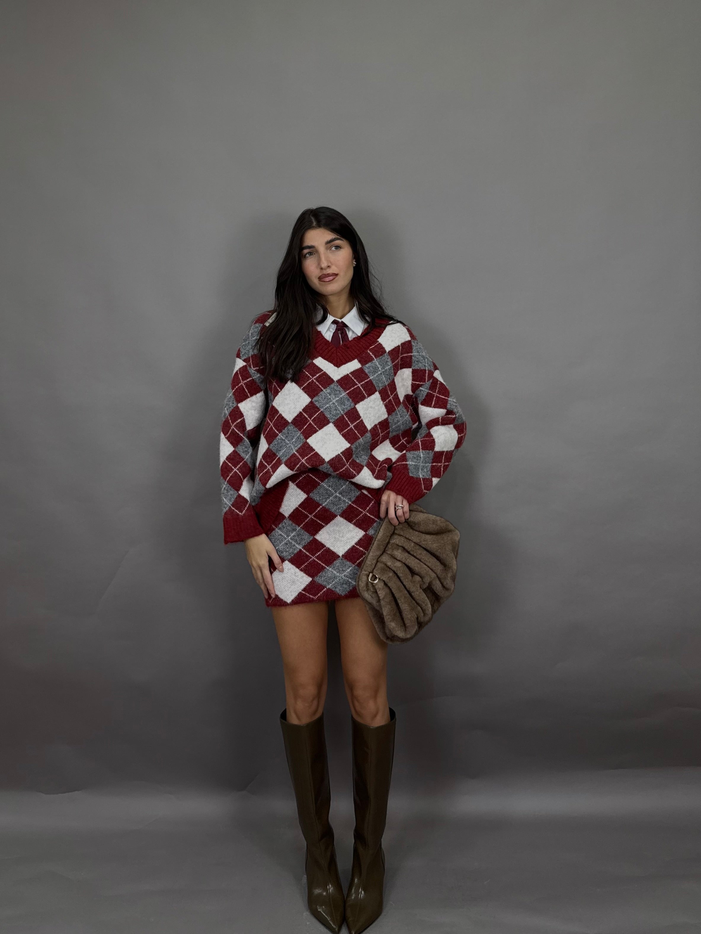 Coordinato rombi bordeaux