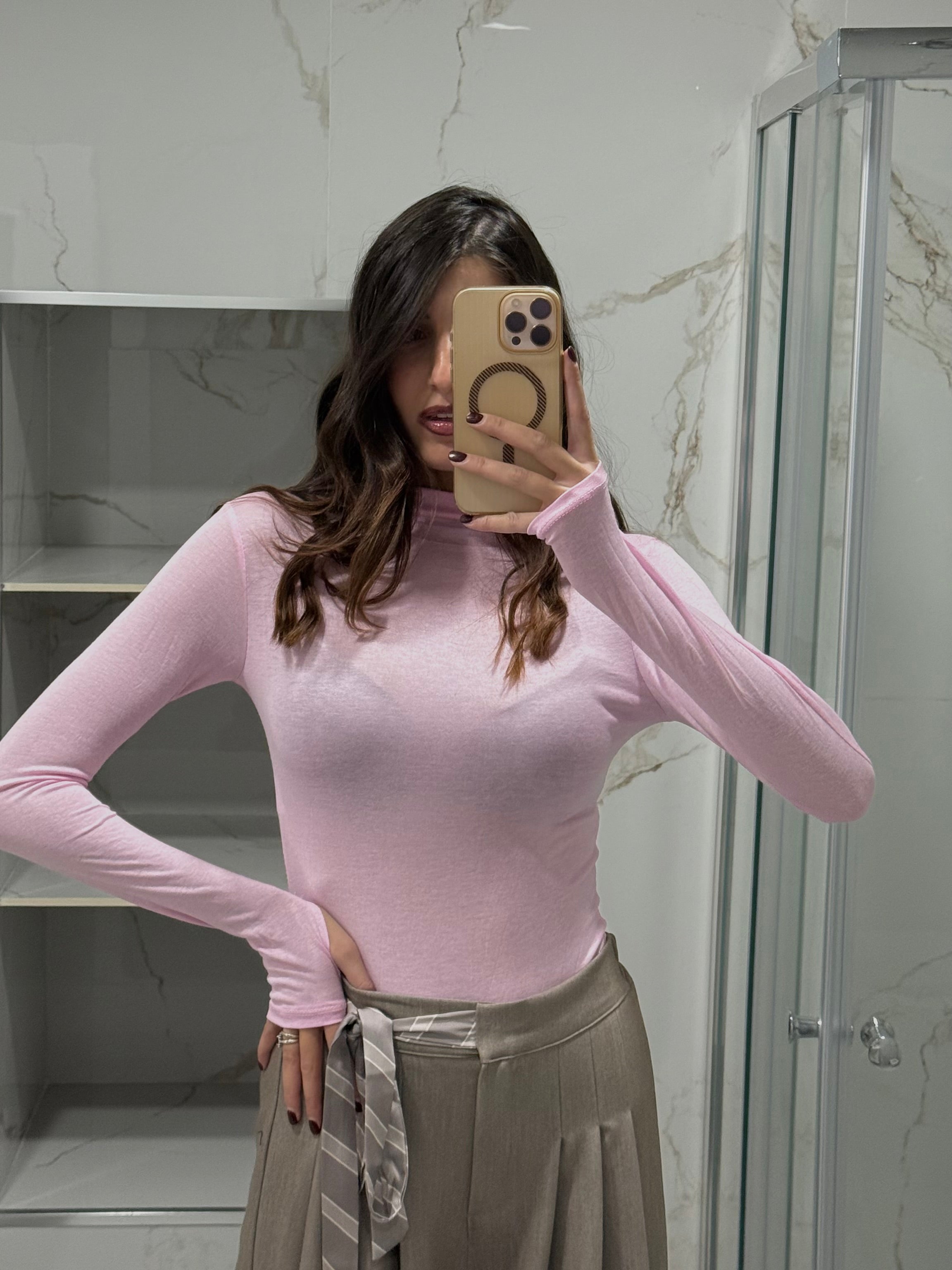Body in cotone rosa