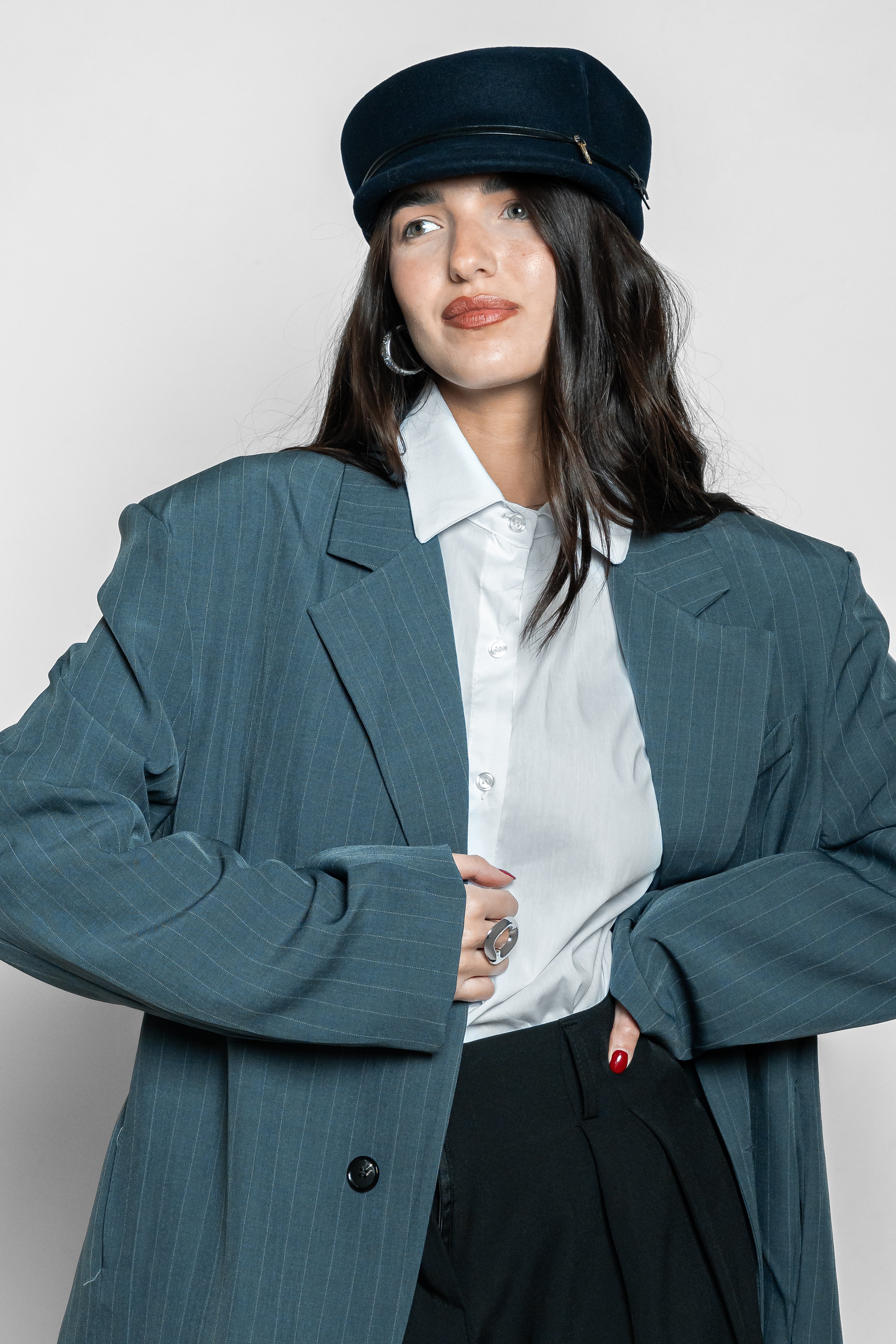 Blazer gessato grigio