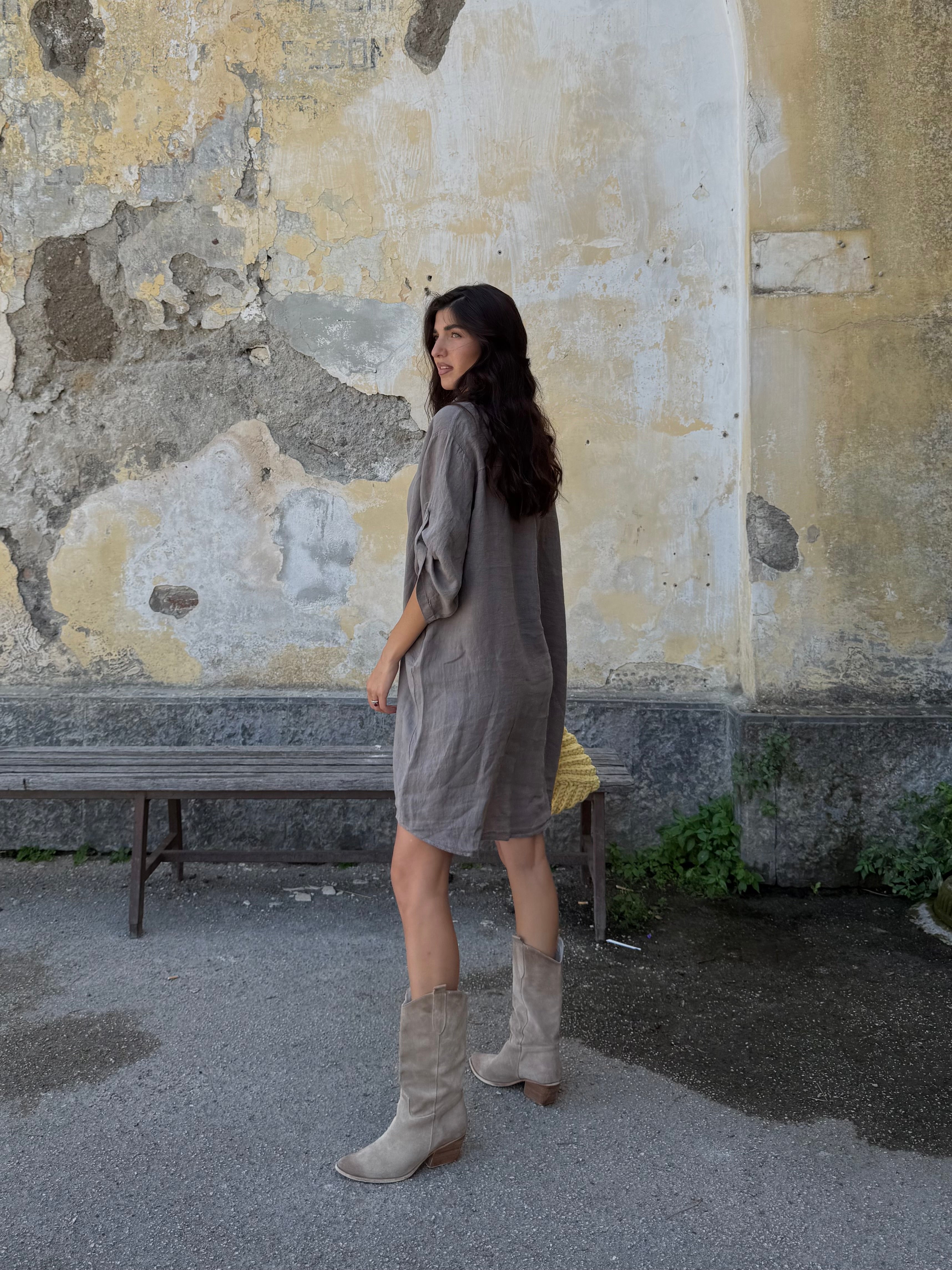 Dress camicia 100% LINO