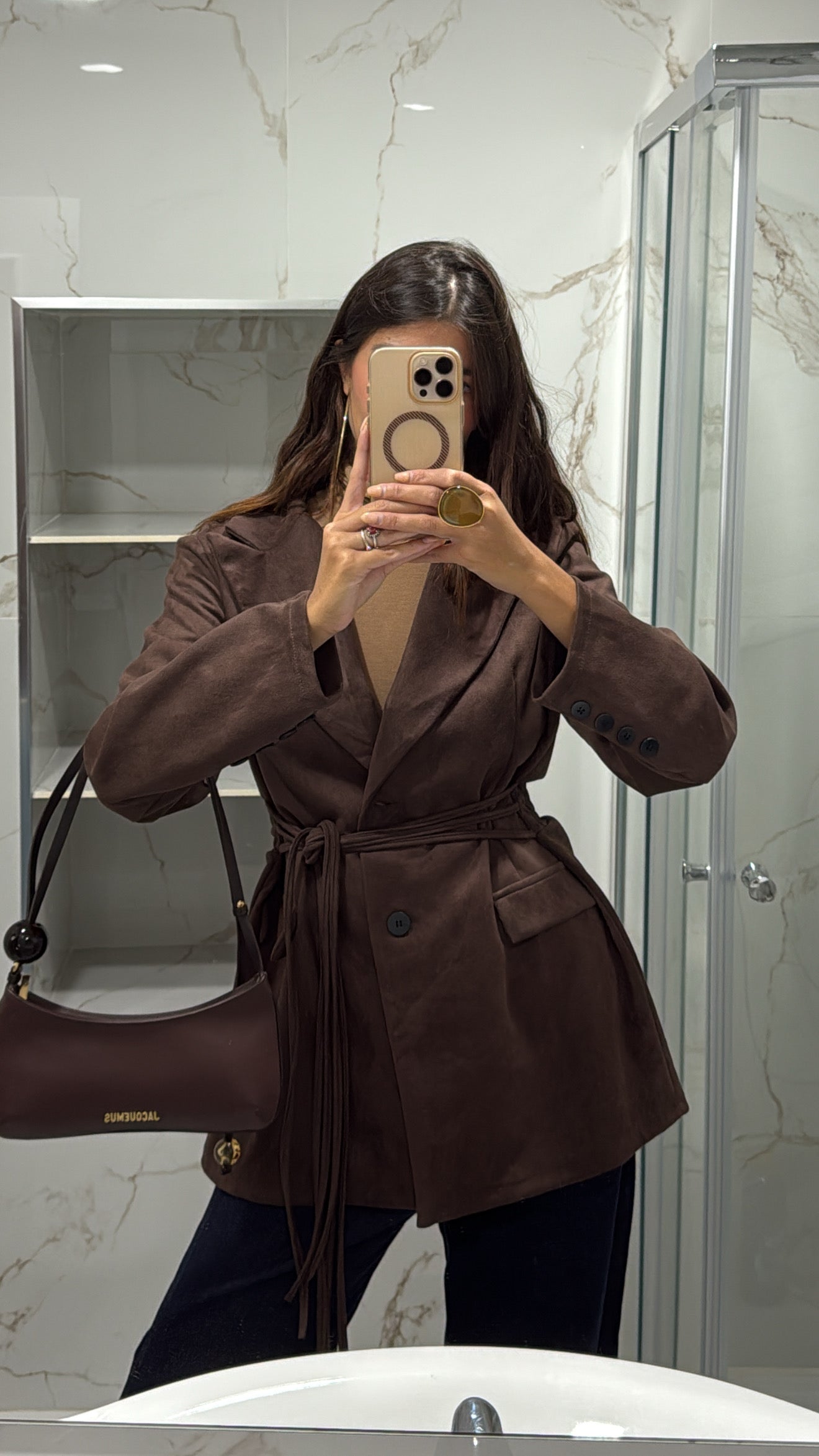 Blazer scamosciato marrone