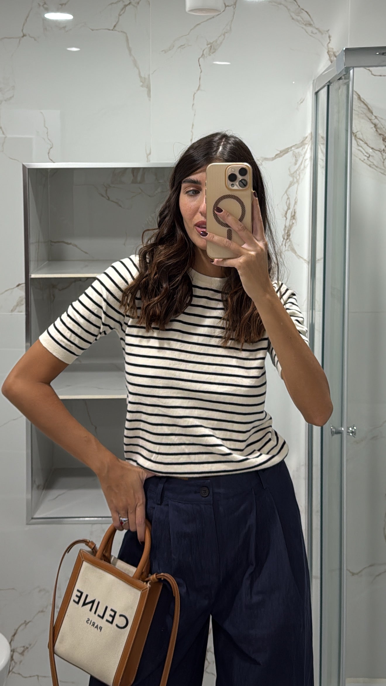 Maglia righe bianca