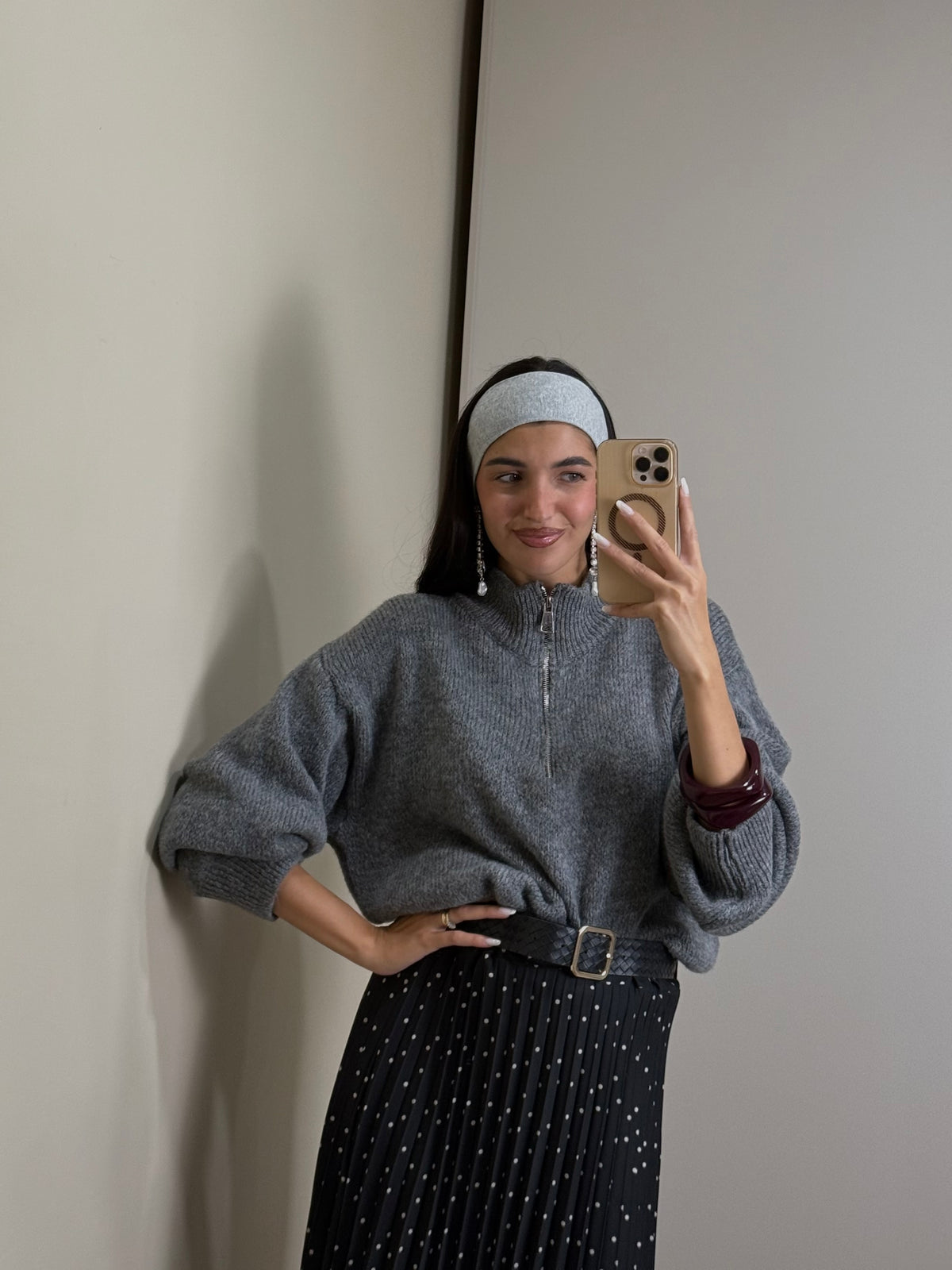 Maglione zip frontale