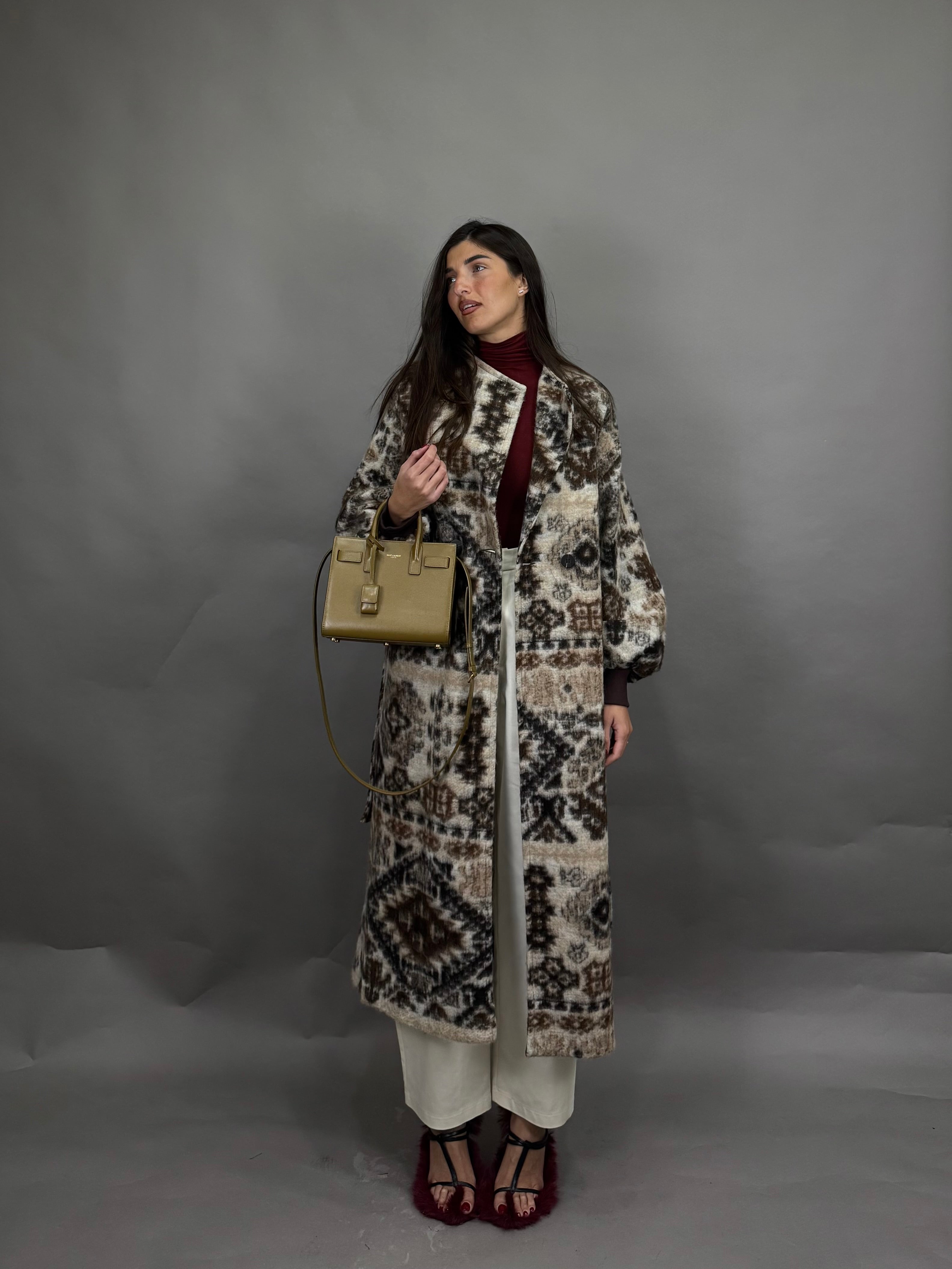 Cappotto bandana marrone