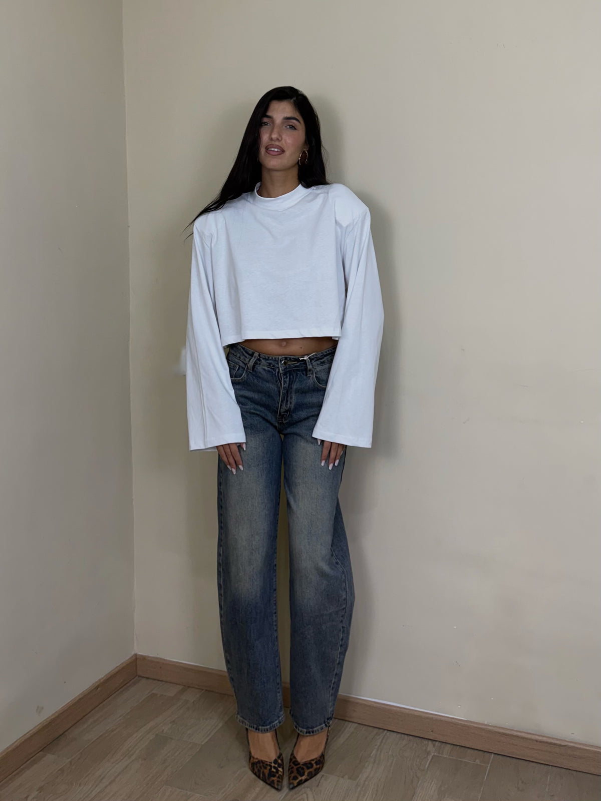 T-shirt crop by just west