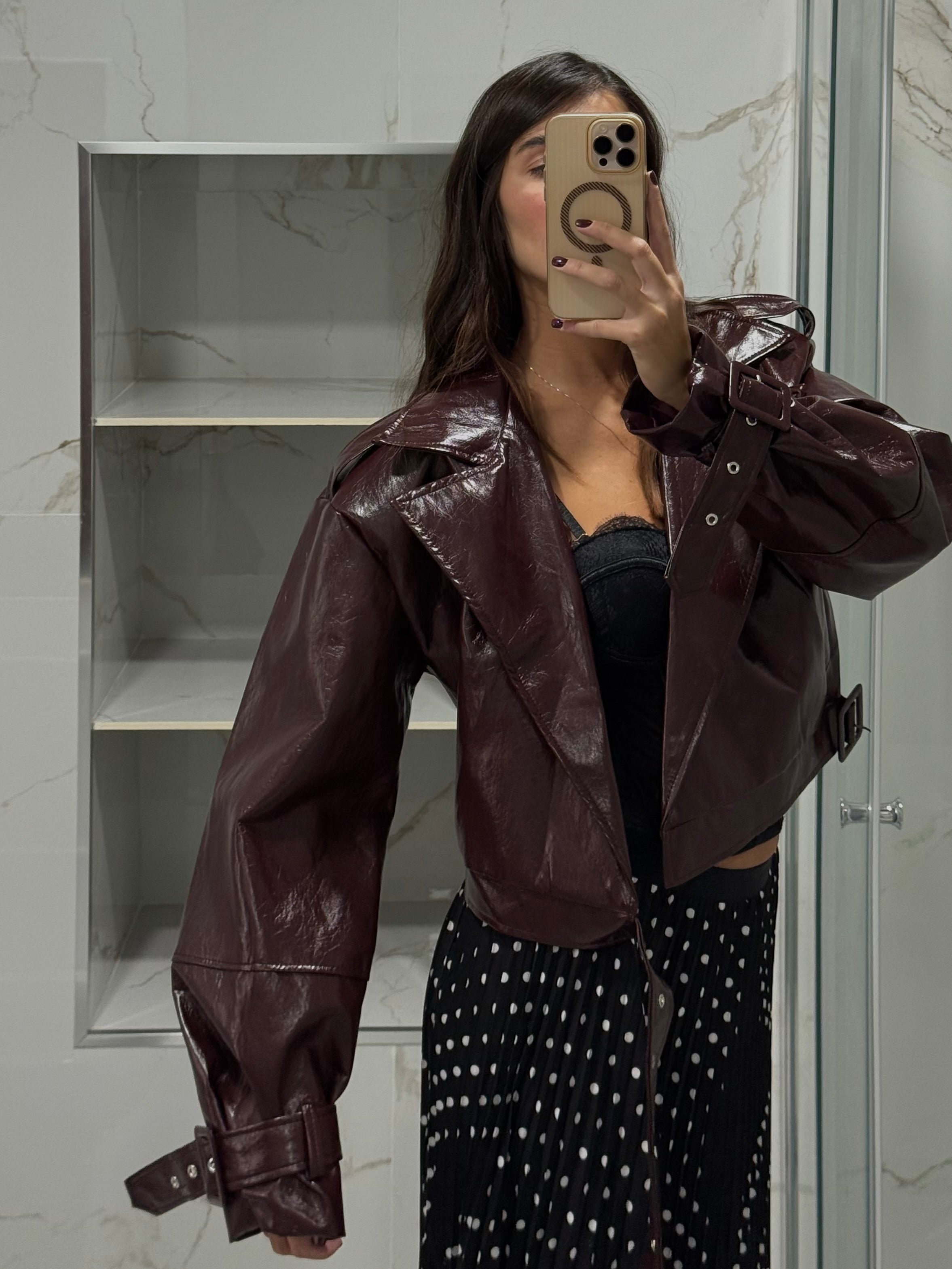 Giacca vinile bordeaux