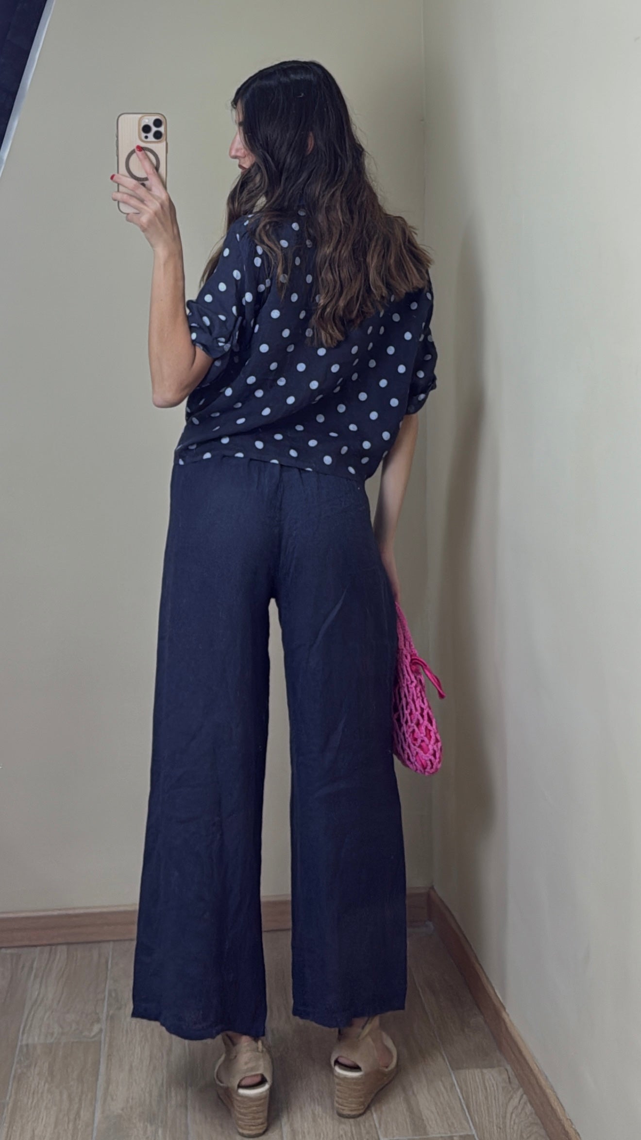 Pantalone lino blu - LadyB Shop Online