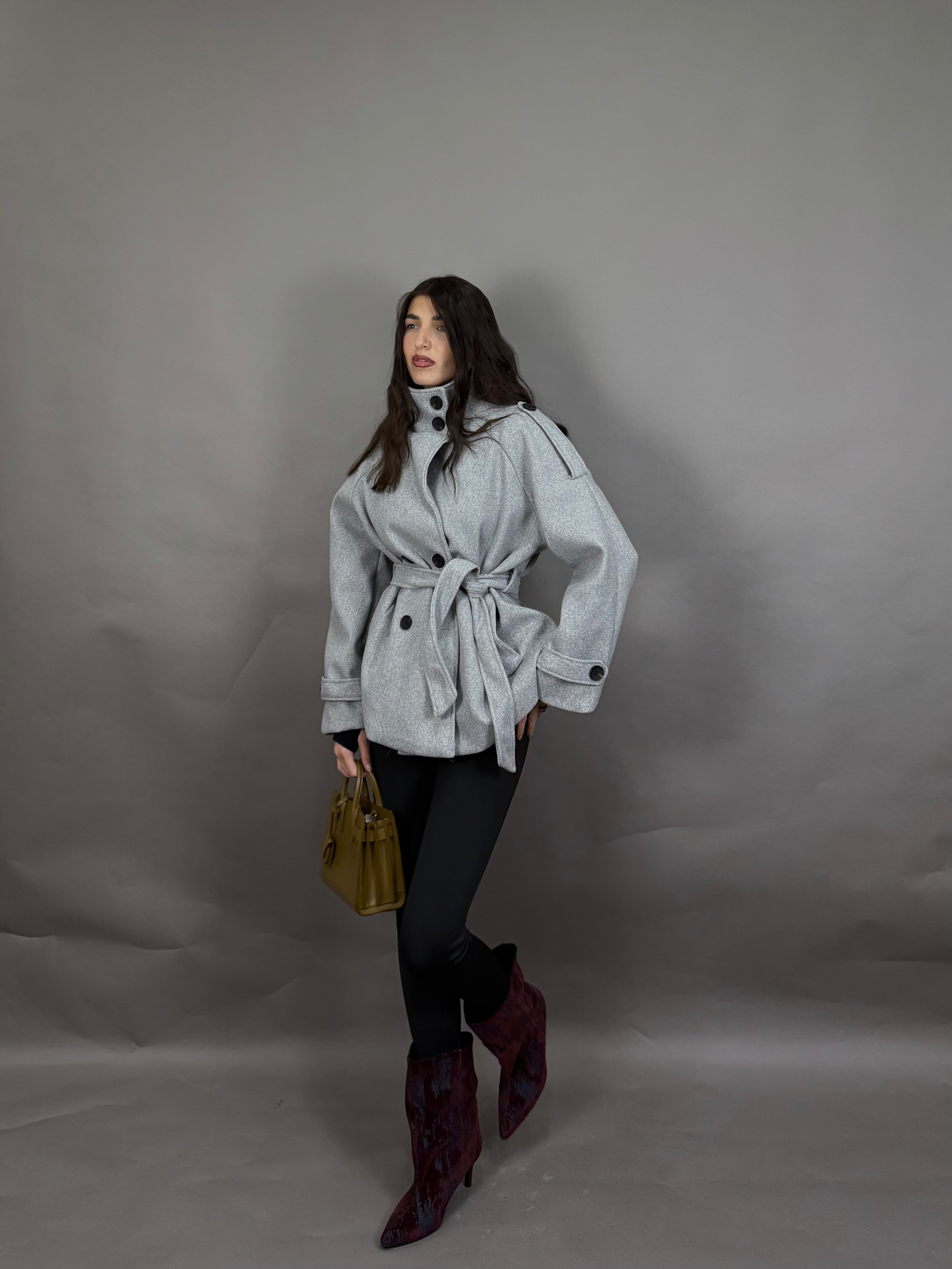 Trench peso cappotto grigio