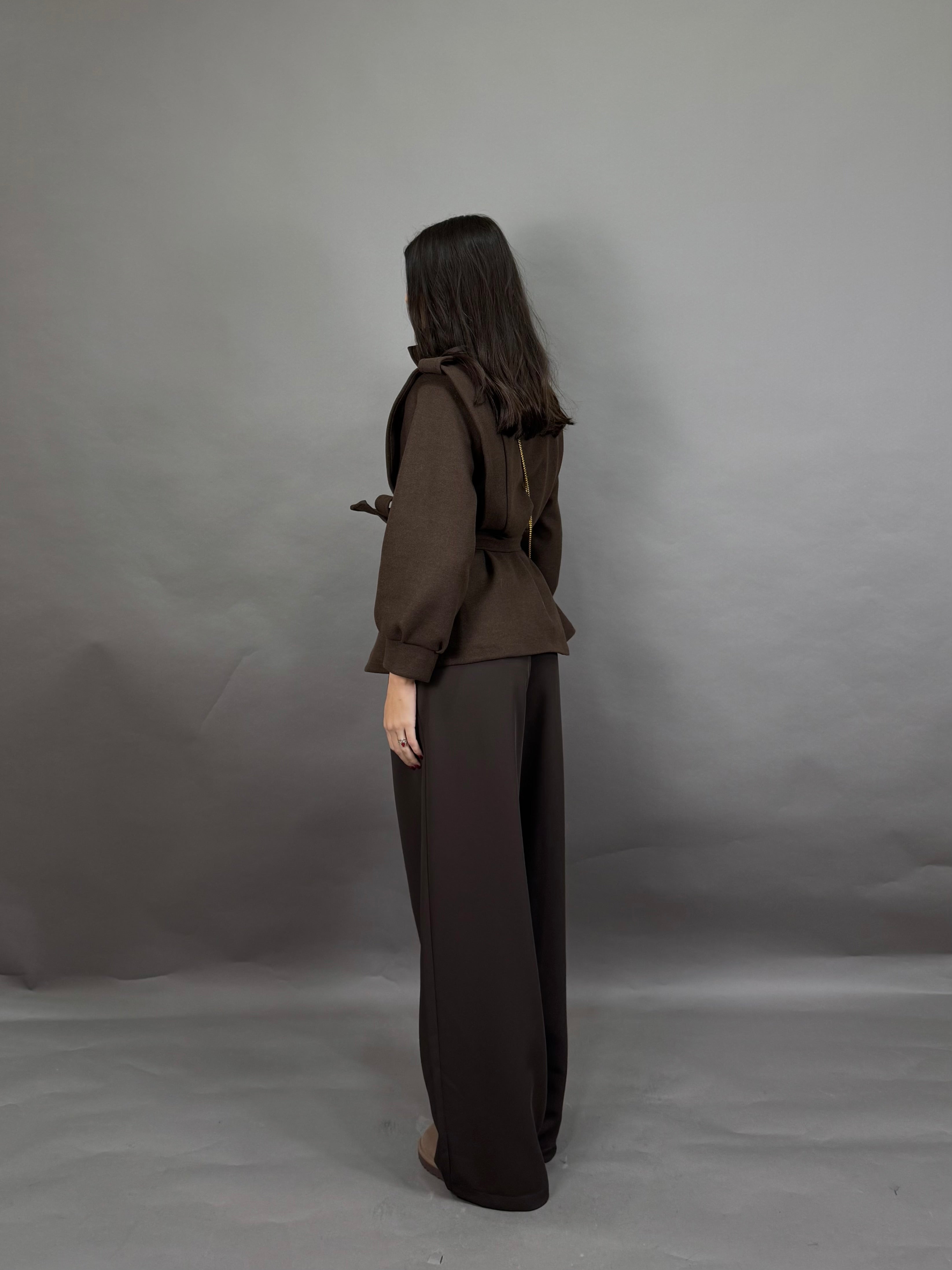 Giacca in panno marrone