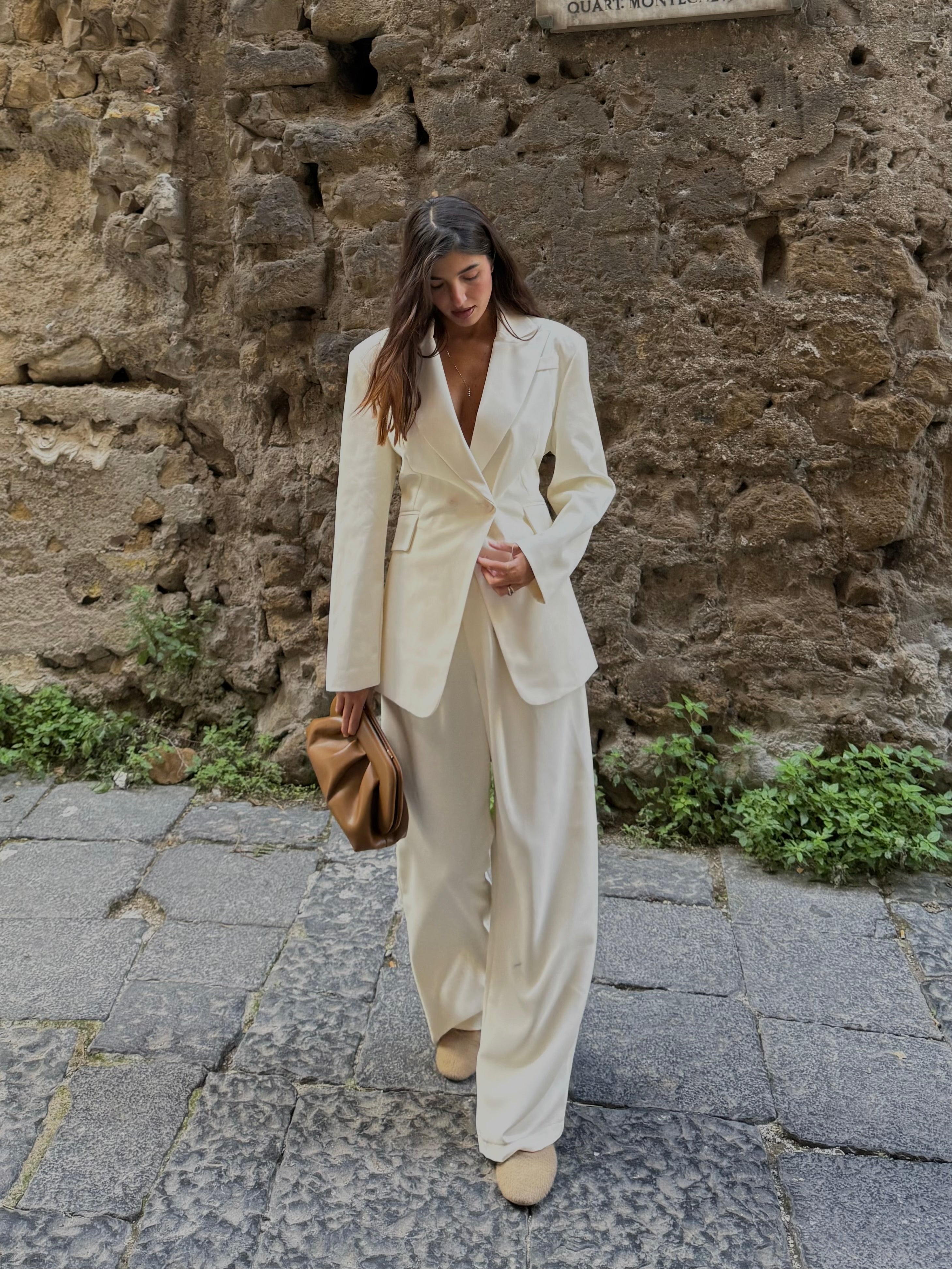 Pantalone lumina panna