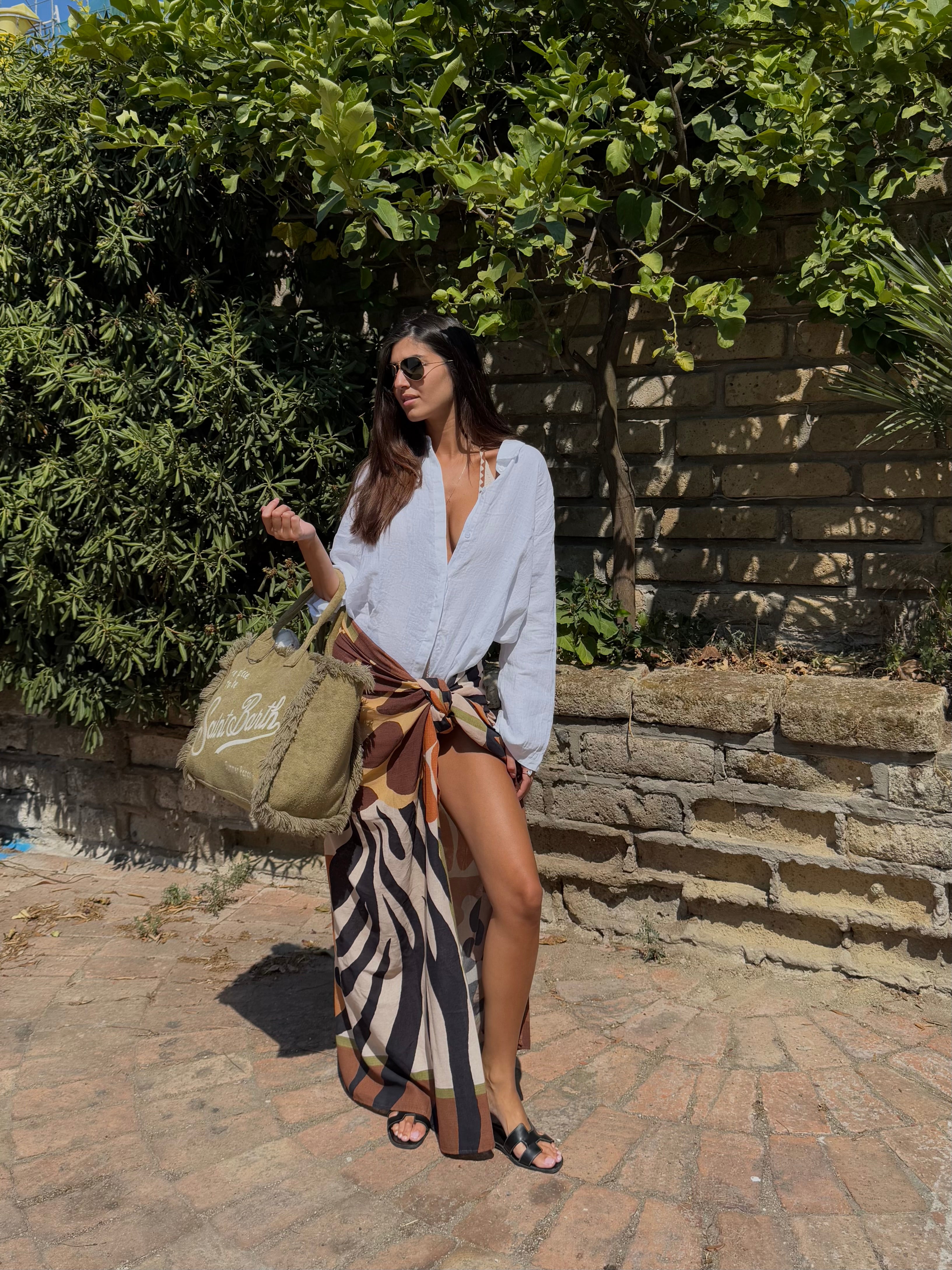 Pareo lumina maculato marrone - LadyB Shop Online