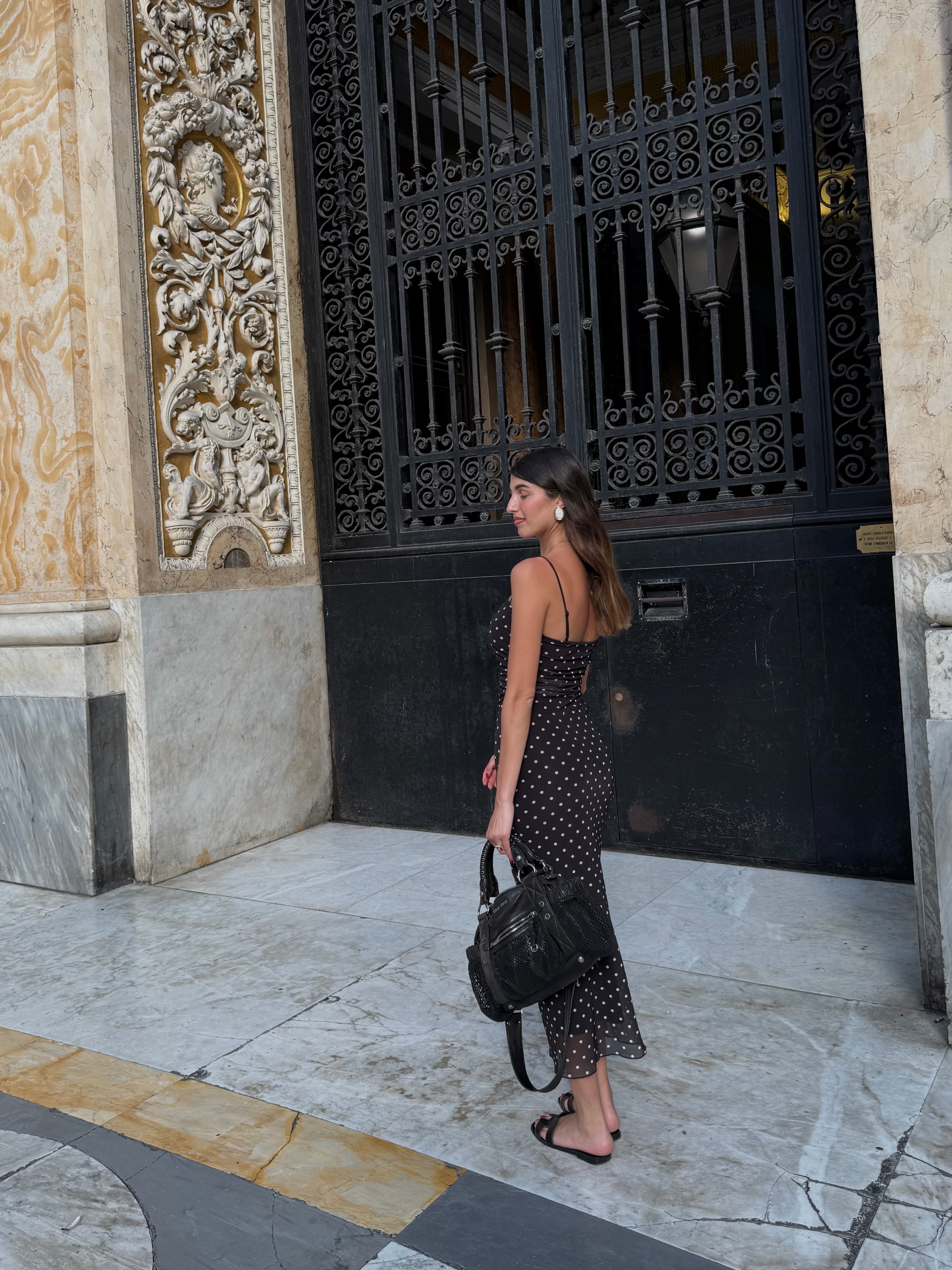 Dress pois nero